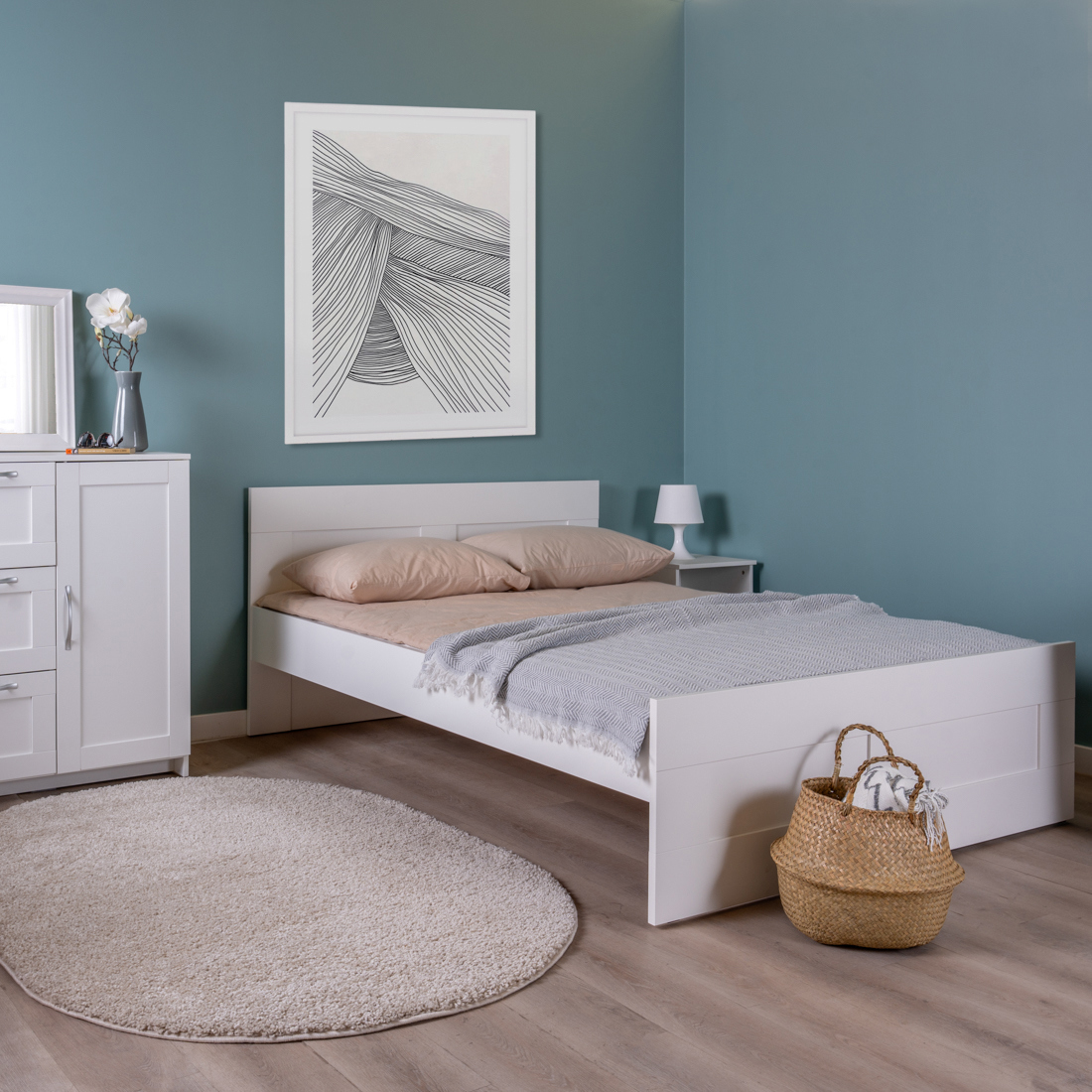 Изображение товара Двуспальная кровать Гуд Лакк Сириус 140x200 см белого цвета