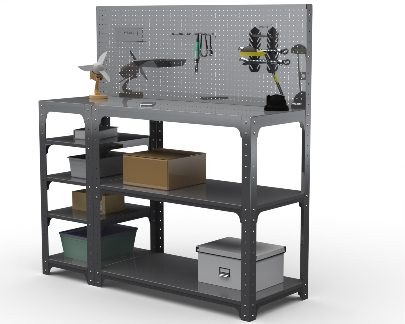 Изображение товара Стол-верстак Metalex 205037 950x1700x600 мм, максимальная нагрузка 260 кг