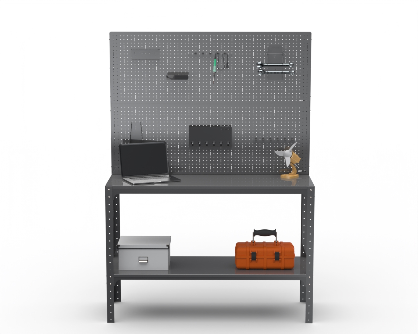 Изображение товара Стол-верстак Metalex 205121, стальной, максимальная нагрузка 260 кг, 950х1100х400 мм