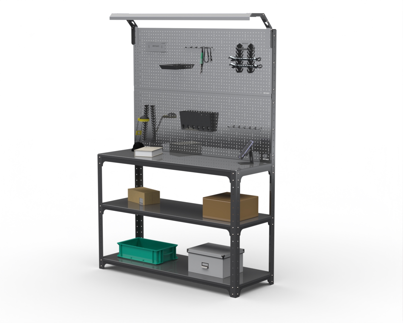Изображение товара Стол-верстак Metalex 205312 с освещением и перфопанелью