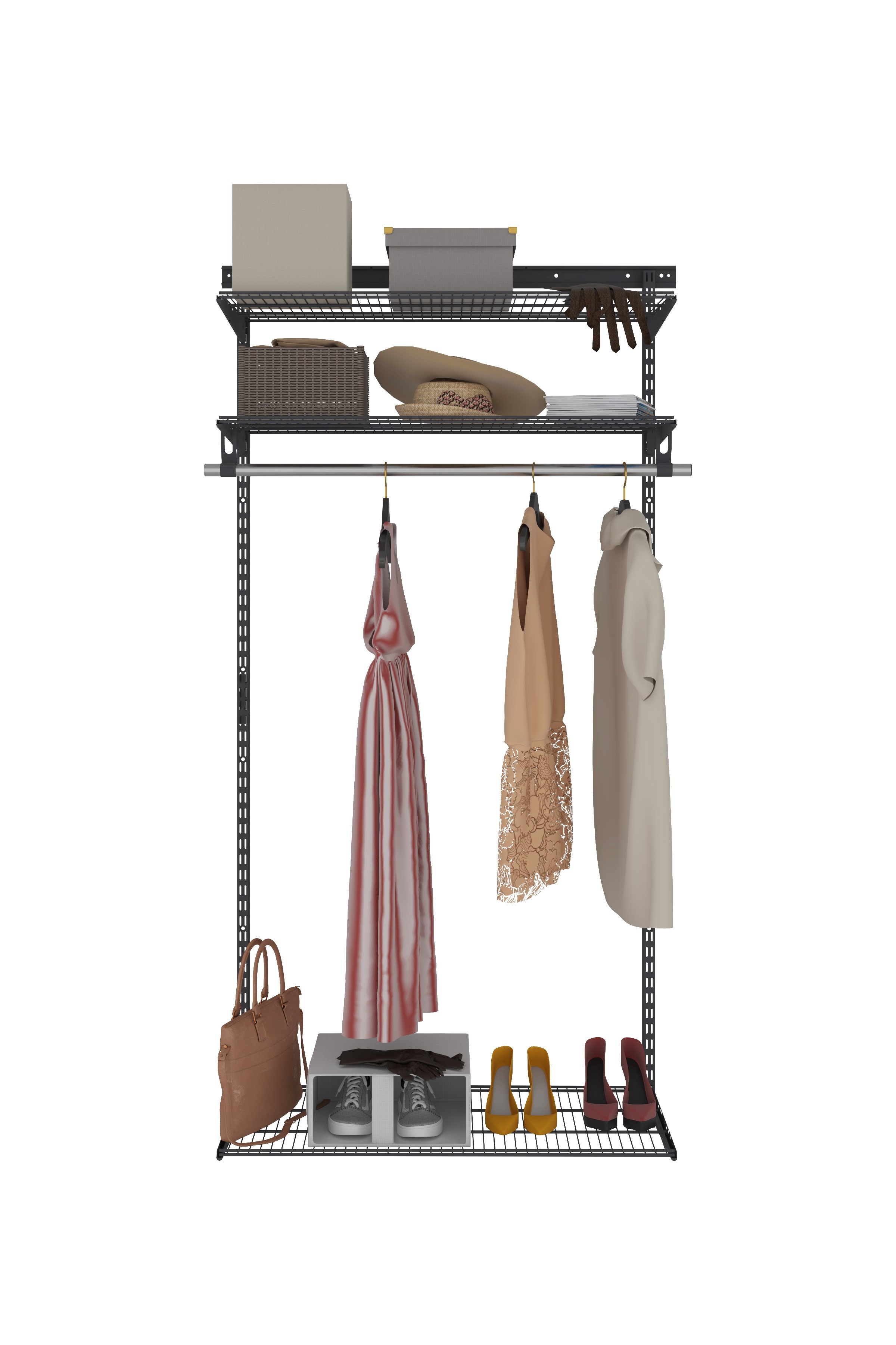 Изображение товара Гардеробная система Практик home Basic G90 графит металл 930x2050 мм