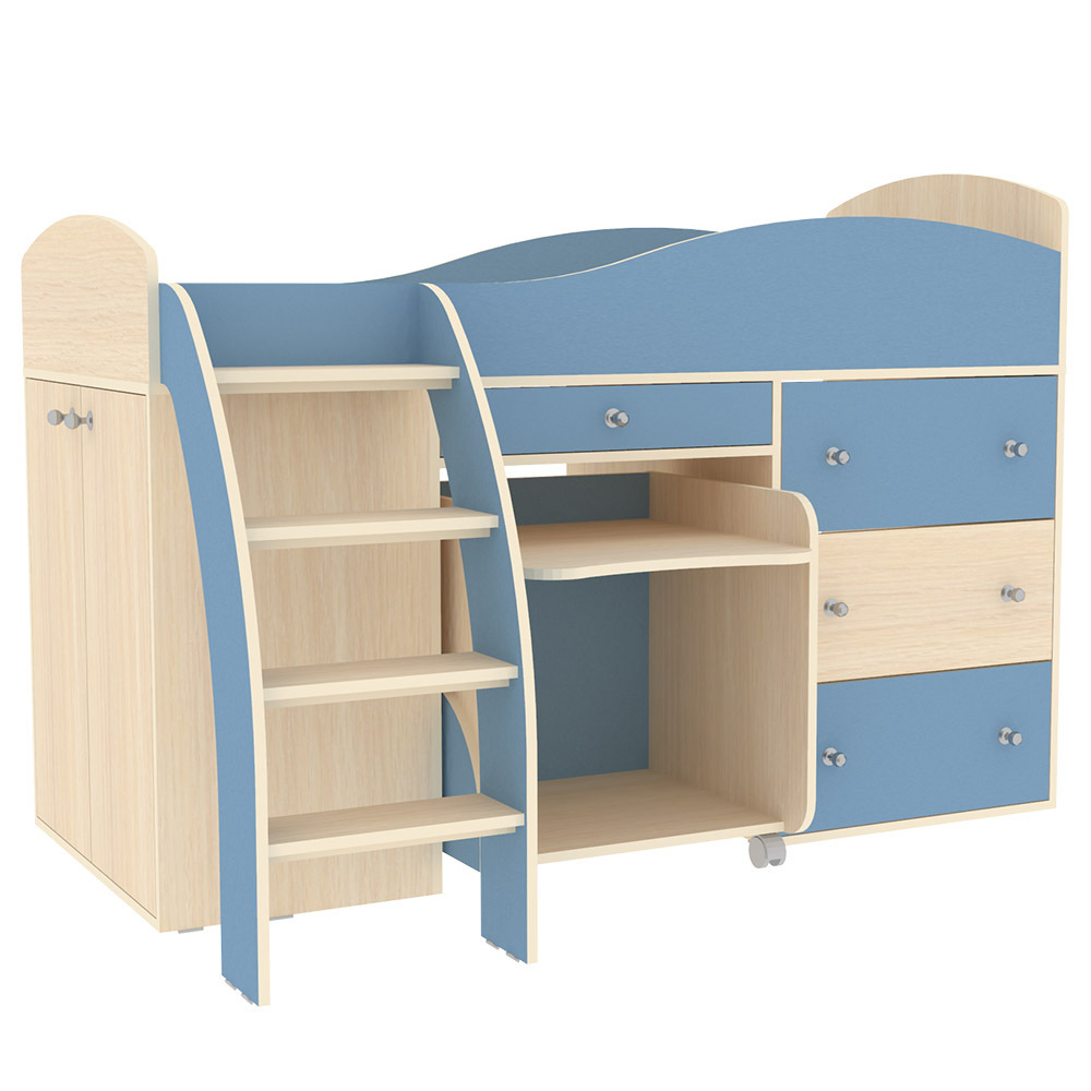 Изображение товара Кровать Кариви КиВи для детей, цвет голубой, 163.2x73.4 см