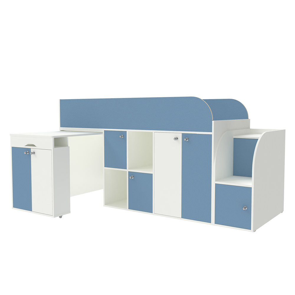 Изображение товара Кровать Кариви Малыш 3 218x108x84 см ЛДСП цвет белый/светло-голубой