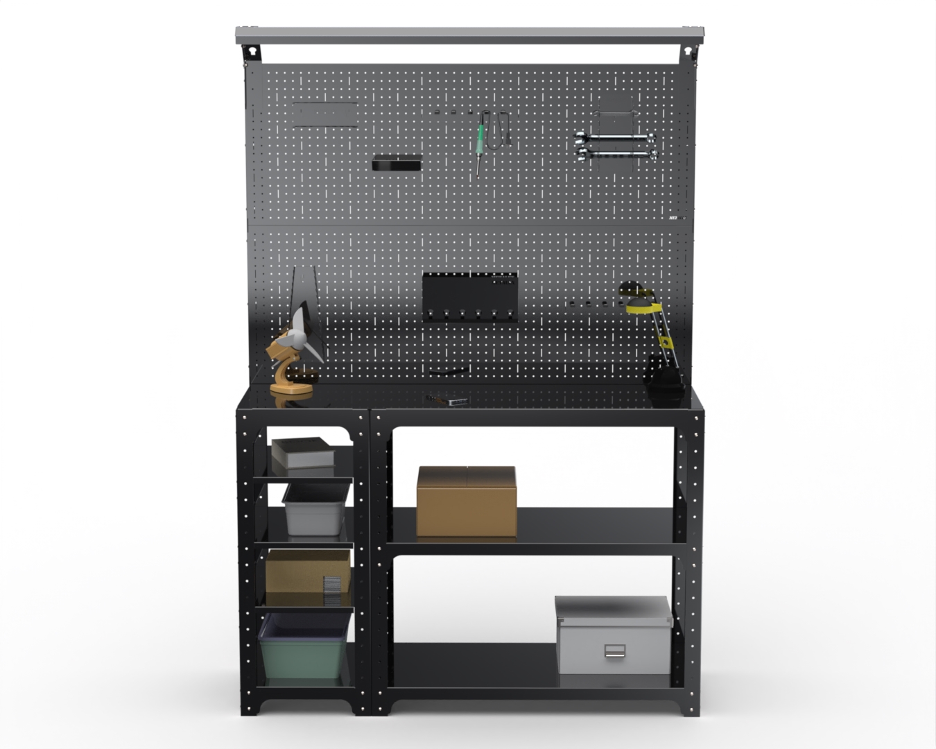 Изображение товара Стол-верстак Metalex 205726 1600х600 мм с освещением черный