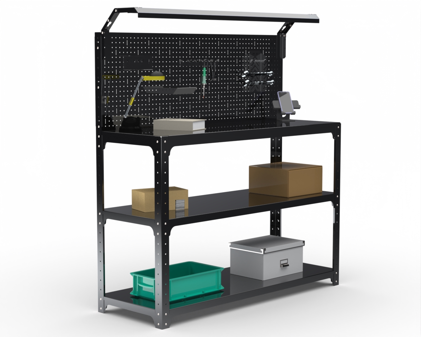 Изображение товара Стол-верстак Metalex 205794 с освещением и перфопанелью