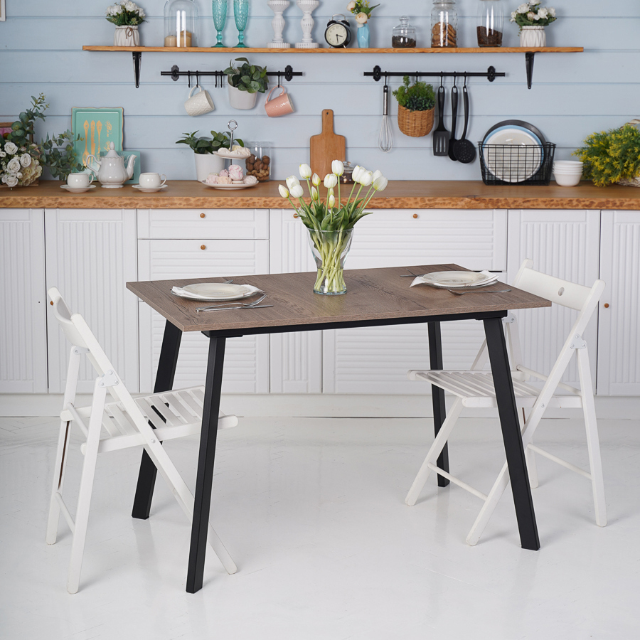 Изображение товара Кухонный стол Frenesie 110x70 см из ЛДСП с металлической основой стиль лофт