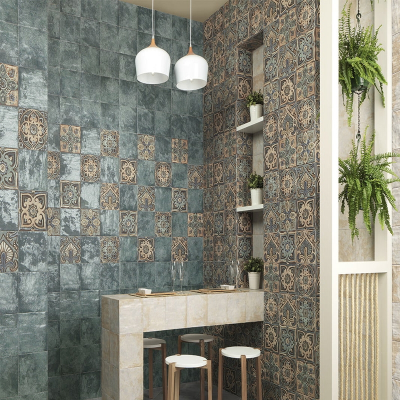 Изображение товара Керамическая плитка Mainzu Mandala 20x20 см зеленая для стен и пола высокое качество