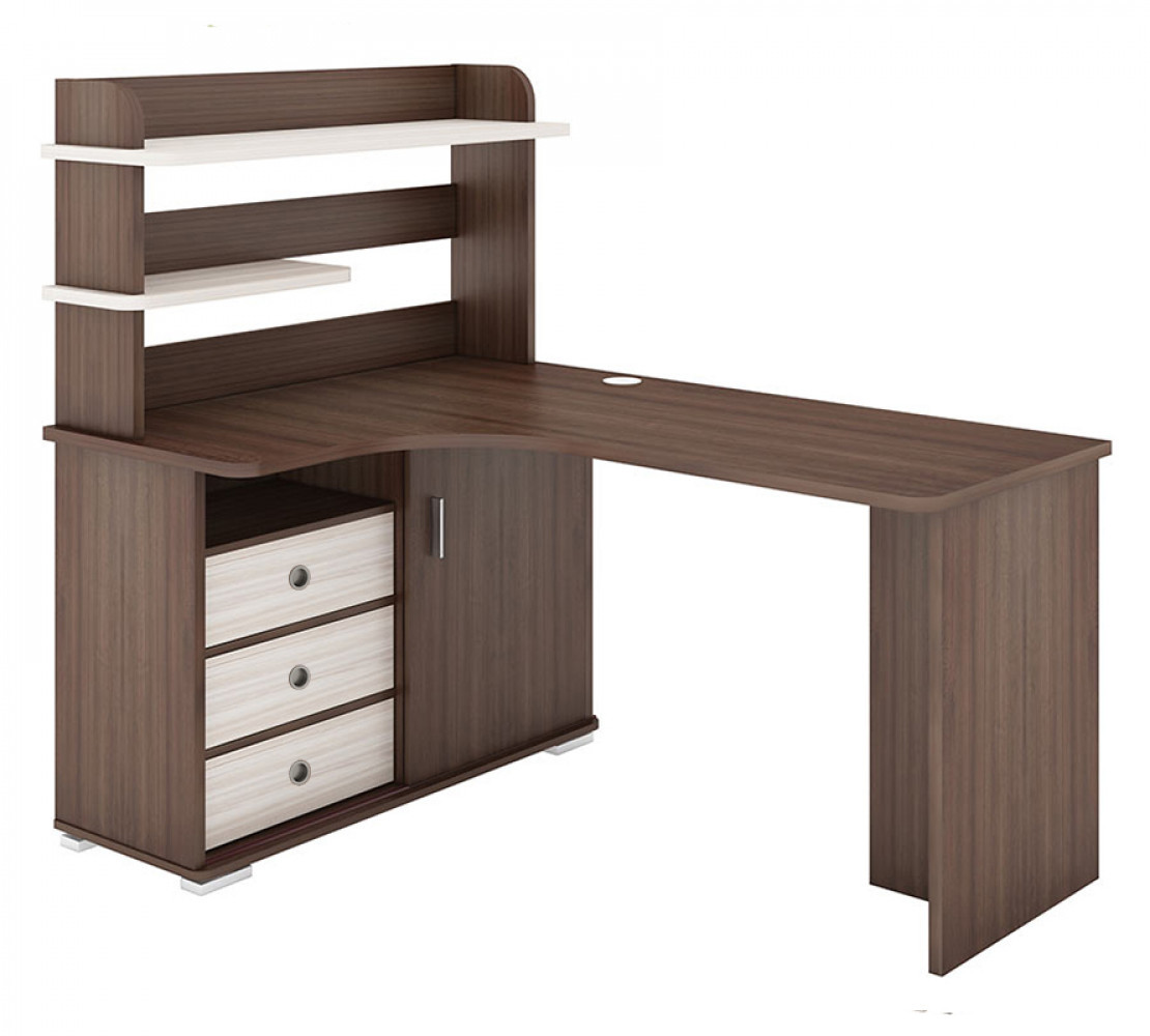 Изображение товара Стол Мэрдэс СР-145 ШКШ-Ч-ЛЕВ НОВЫЙ 116x139x140 см ЛДСП цвет карамель/ясень шимо темный