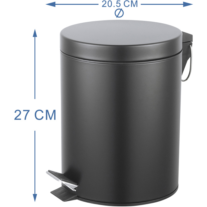 Изображение товара Контейнер для мусора для ванной KONSENSA Терни 5 л сталь цвет черный