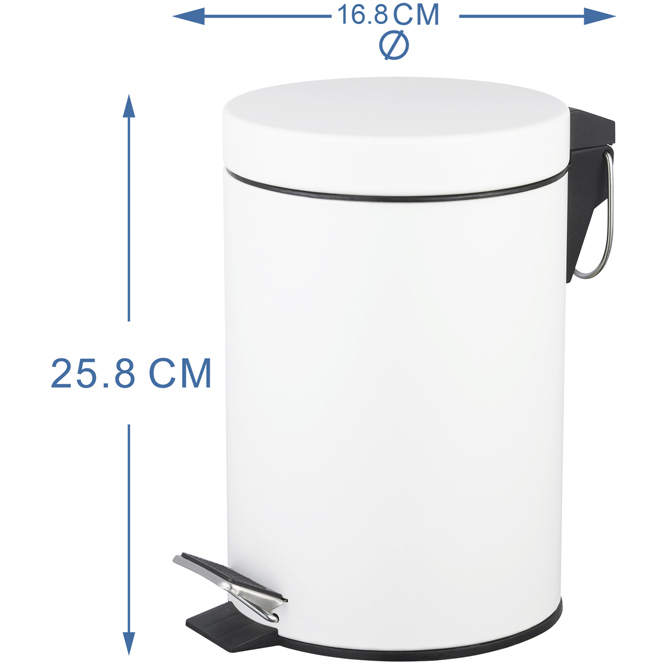 Изображение товара Контейнер для мусора KONSENSA Терни 3 л металл в белом цвете с педалью от Chinese