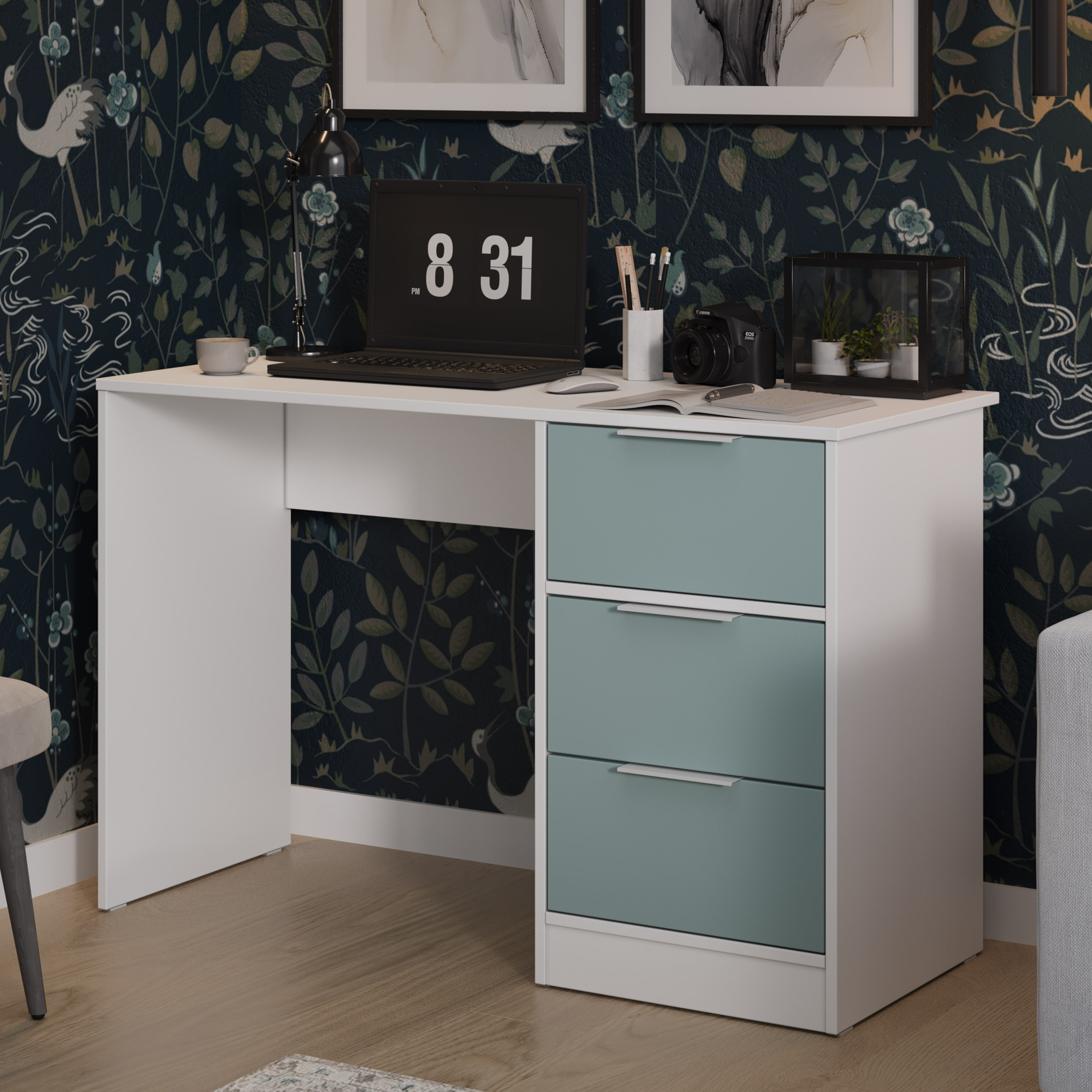 Изображение товара Компьютерный стол Трия Марли 116x75x50 см ЛДСП цвет серо-голубой