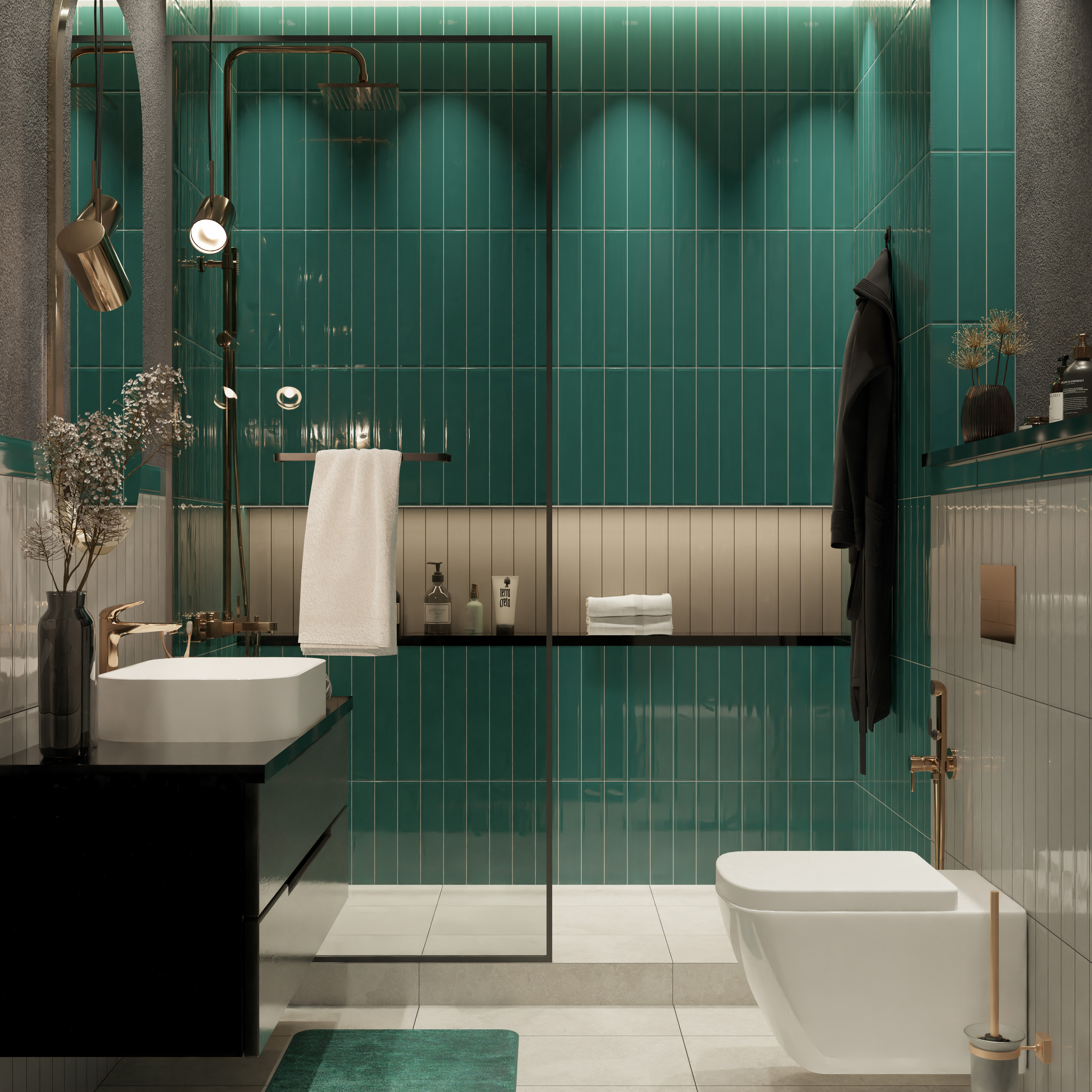 Изображение товара Плитка настенная Керамин Модена 1 40x6.4 см глянцевая бирюзовая