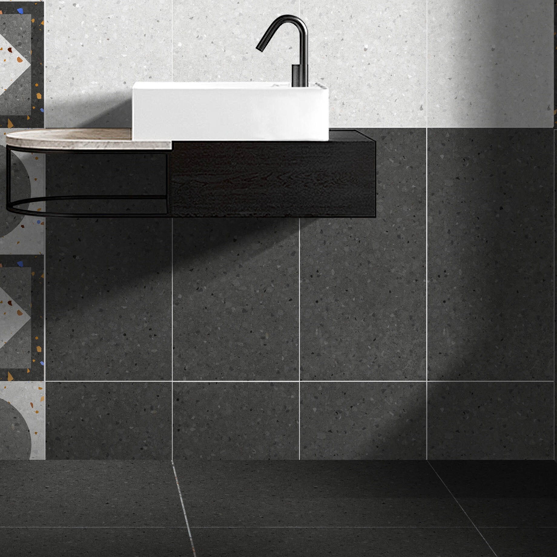 Изображение товара Плитка настенная Керамин Салерно 5 60x30 см 1.98 м² матовая цвет графит