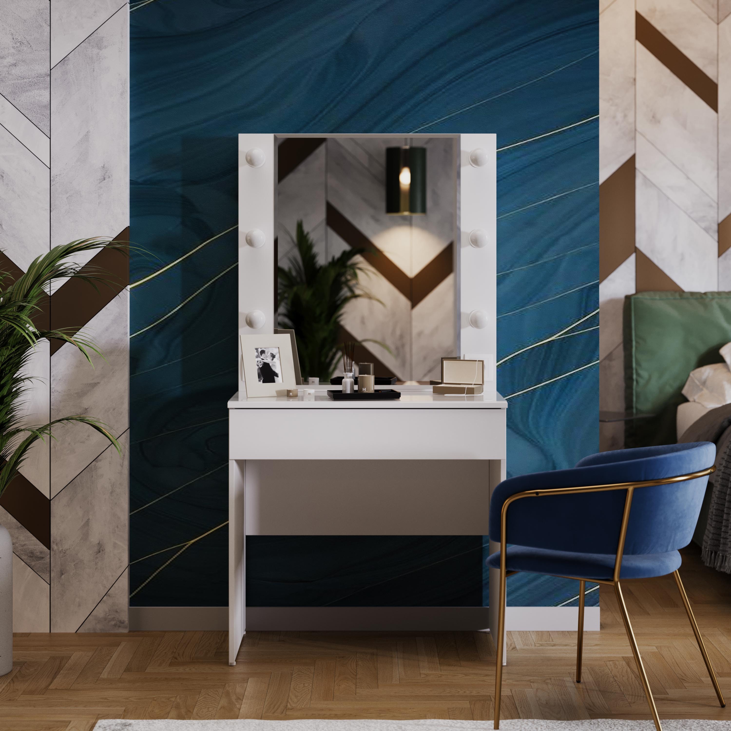 Изображение товара Туалетный столик с зеркалом Трия Марго белый 80x46.4x155.5 см