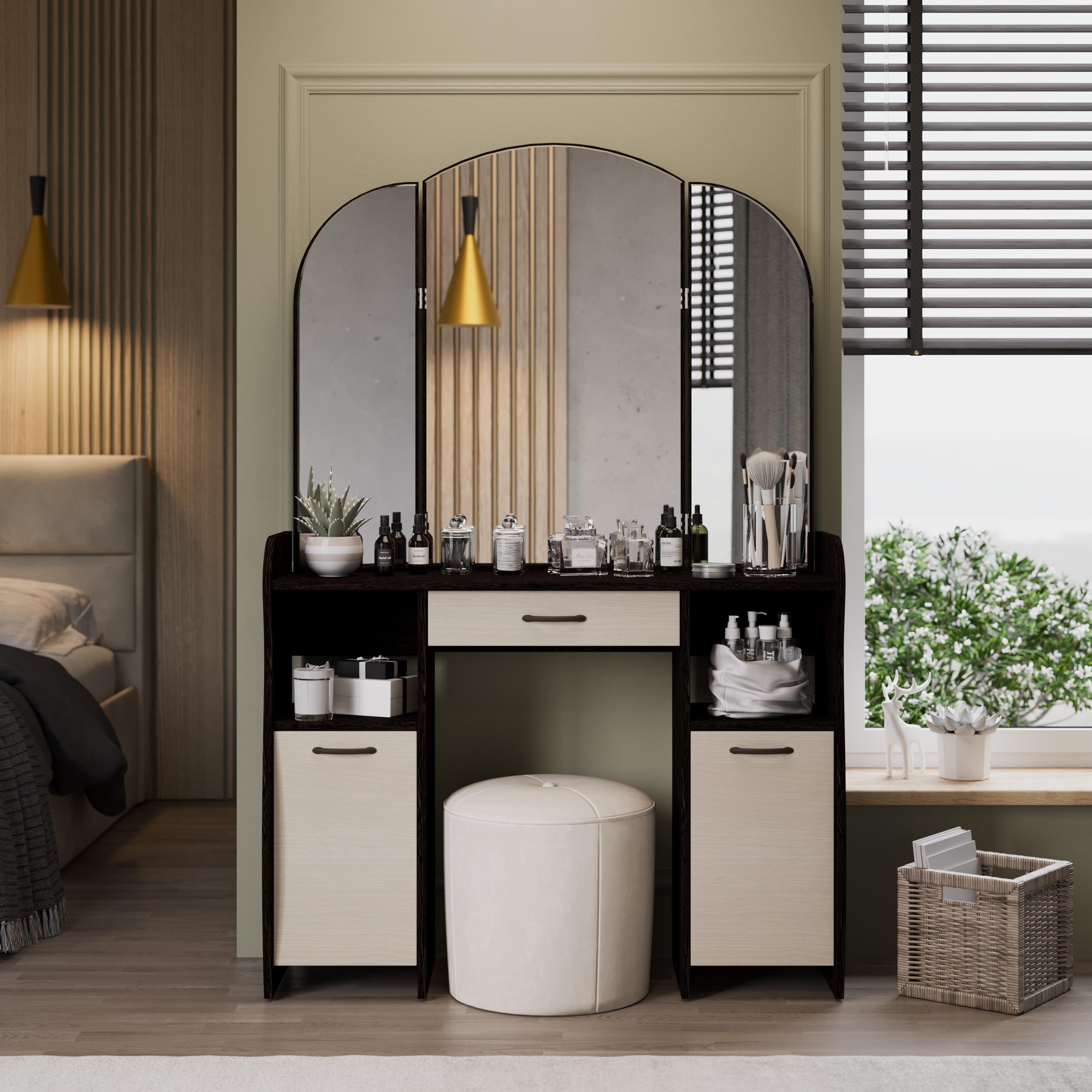 Изображение товара Туалетный столик ТриЯ София 107x33x162 см цвет венге/дуб белфорт