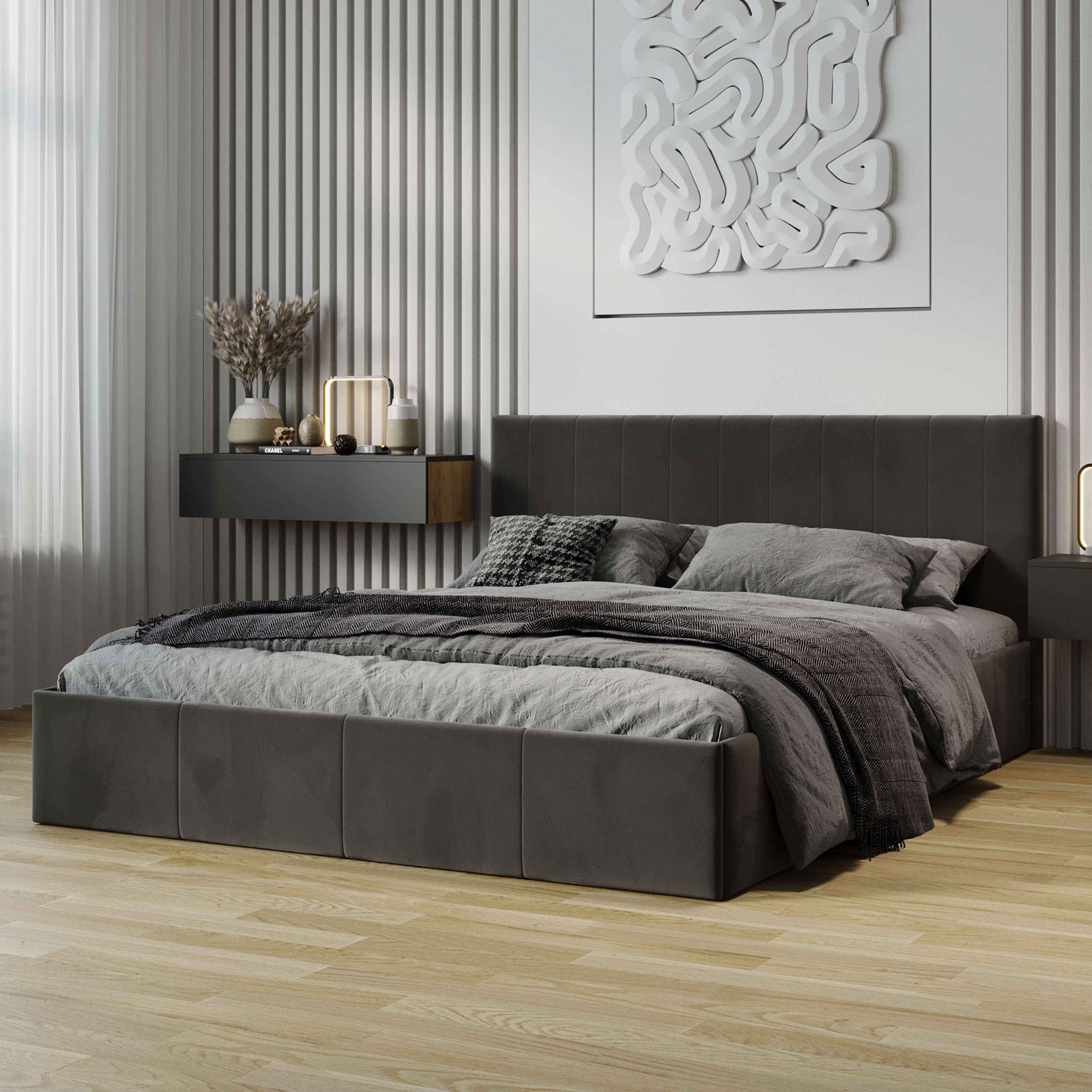 Изображение товара Кровать с подъемным механизмом Трия Айрис 166x89x214 см ЛДСП цвет коричневый