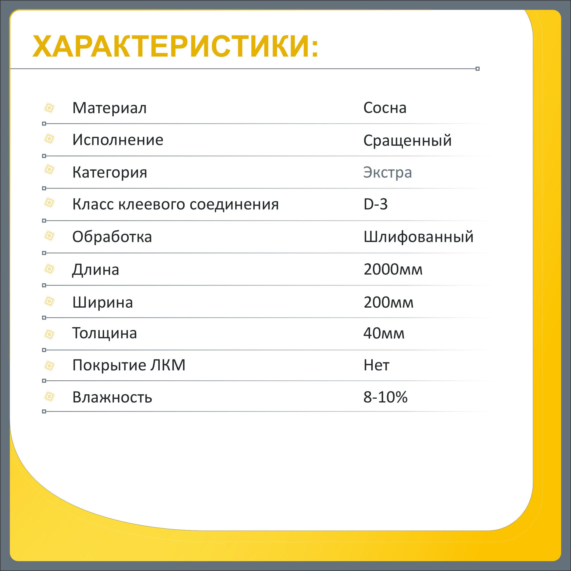 Изображение товара Деревянный подоконник Леспроф 2000х200х40мм сосна сращенный экологичный