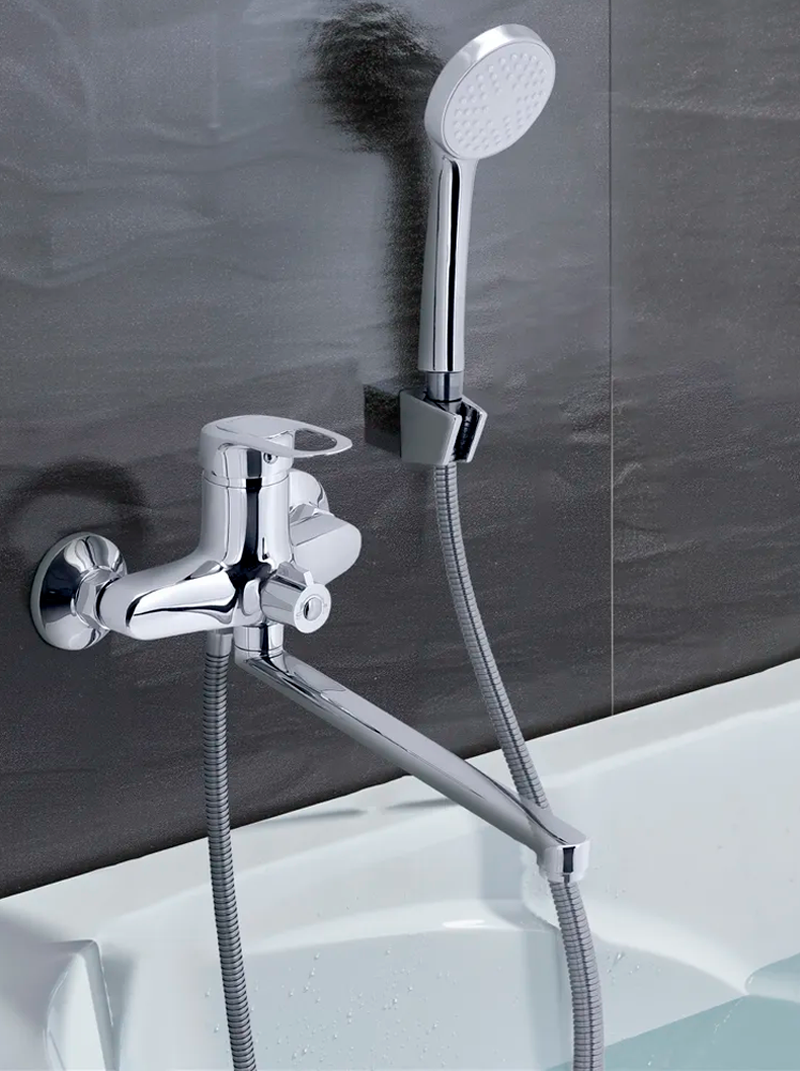 Изображение товара Смеситель для ванны Lemen LC-2211_UP хром однорычажный с душевой лейкой