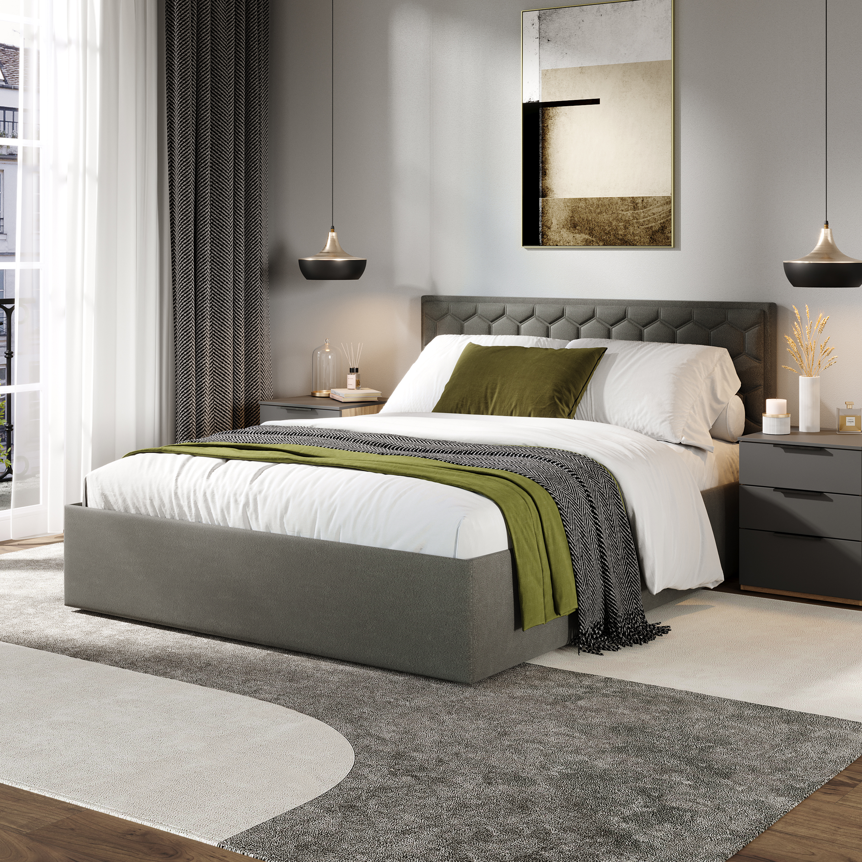 Изображение товара Кровать Порто ТРИЯ 165x99x216 см серого цвета