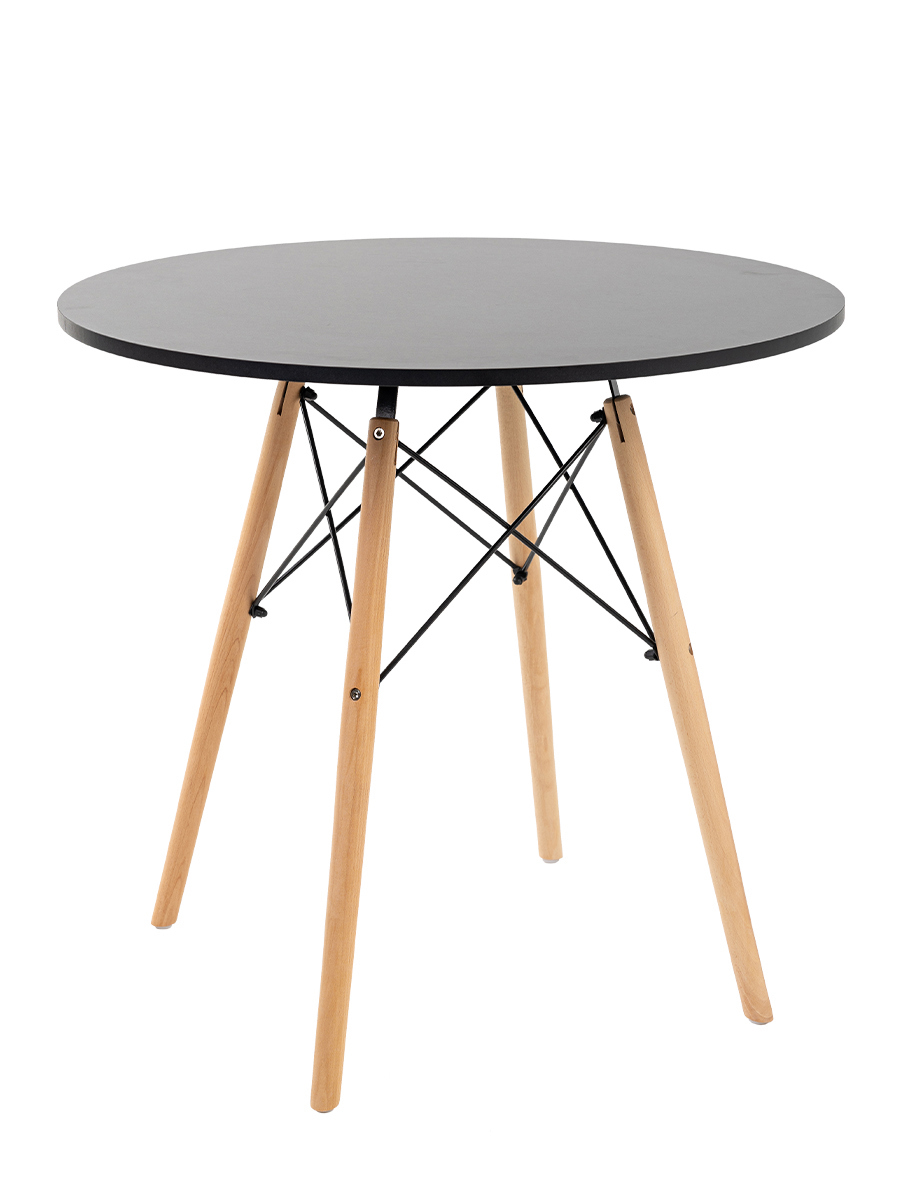 Изображение товара Круглый кухонный стол Gemlux диам 80 см ЛДСП черный современный дизайн