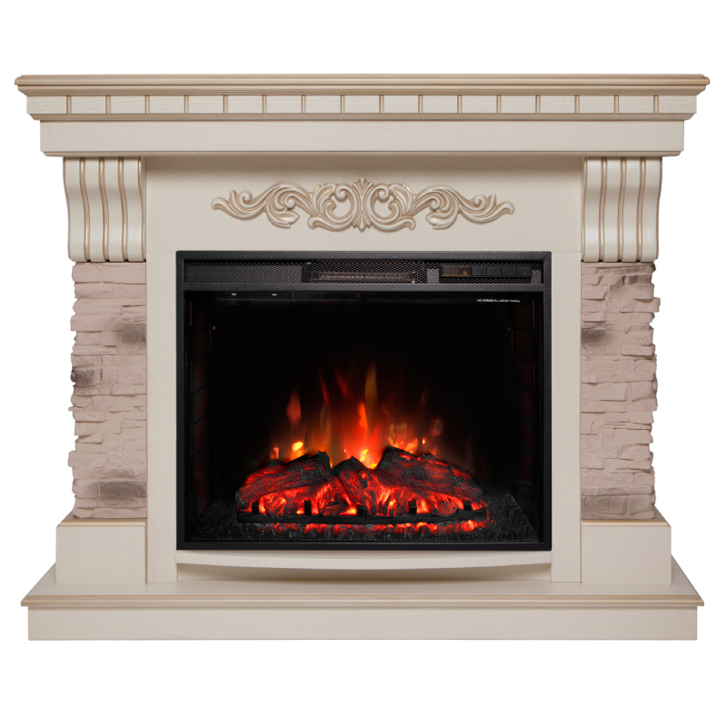 Изображение товара Каминокомплект Realflame Madrid Luxe 25.5 WT с очагом Sparta 25.5, белый дуб