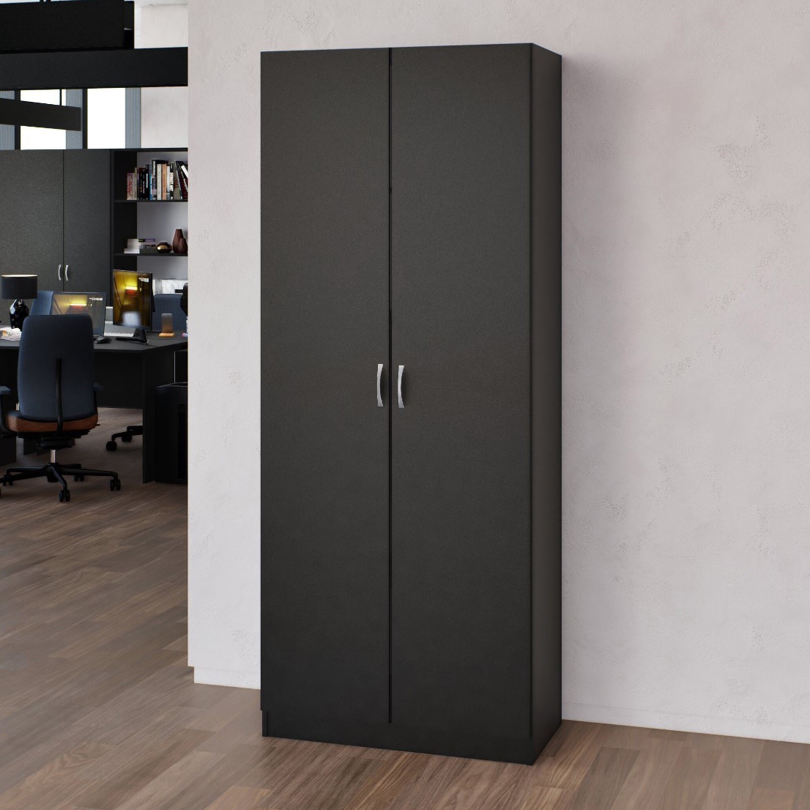 Изображение товара Шкаф распашной Клик Мебель 5428725 80x198x40 см черный из ЛДСП для хранения