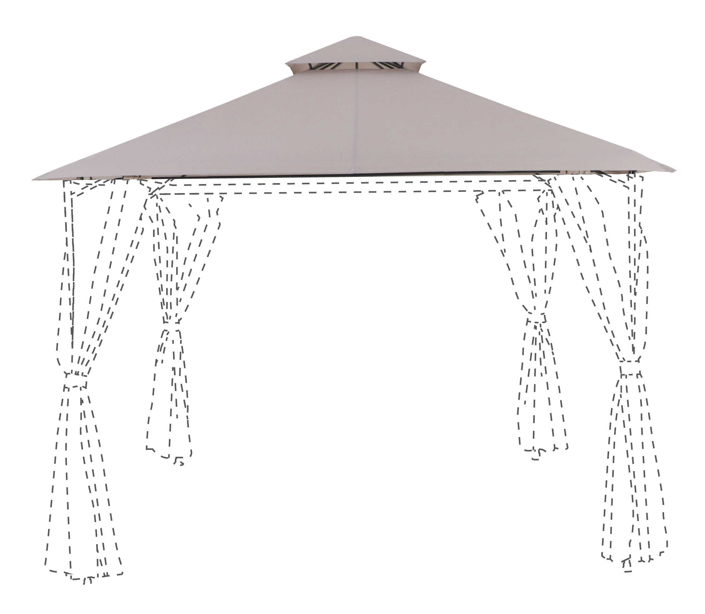 Изображение товара Тент для павильона Beginia Oxis 295x295 см бежевый защитный легкий и прочный