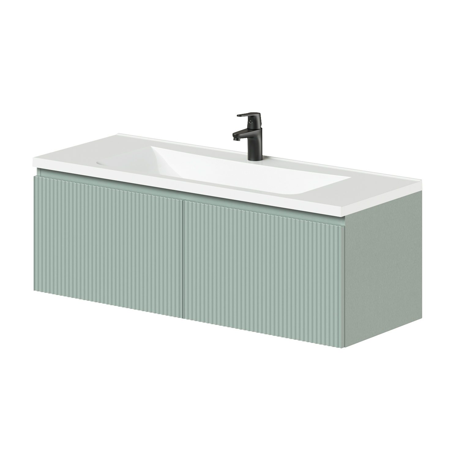 Изображение товара Тумба c раковиной в ванную Итана Kate 2.0 120 1196x455x430 подвесная светло-зеленый