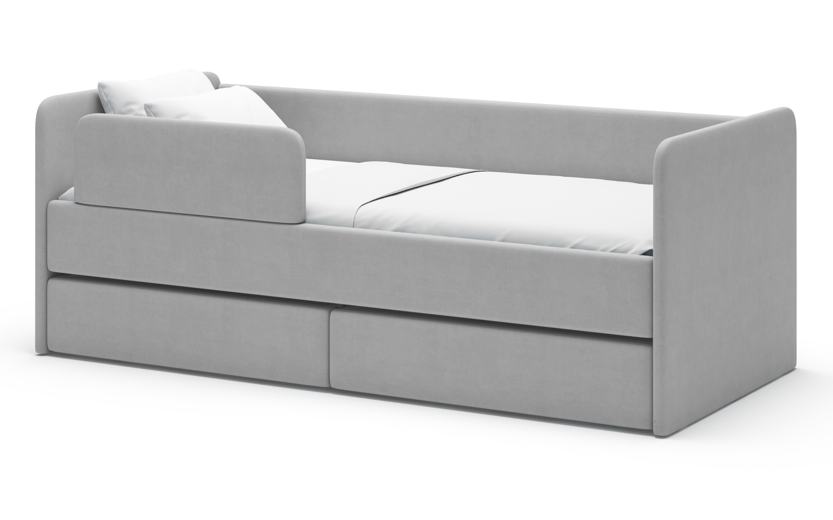 Изображение товара Кровать Romack Donny 2 серого цвета из микровелюра