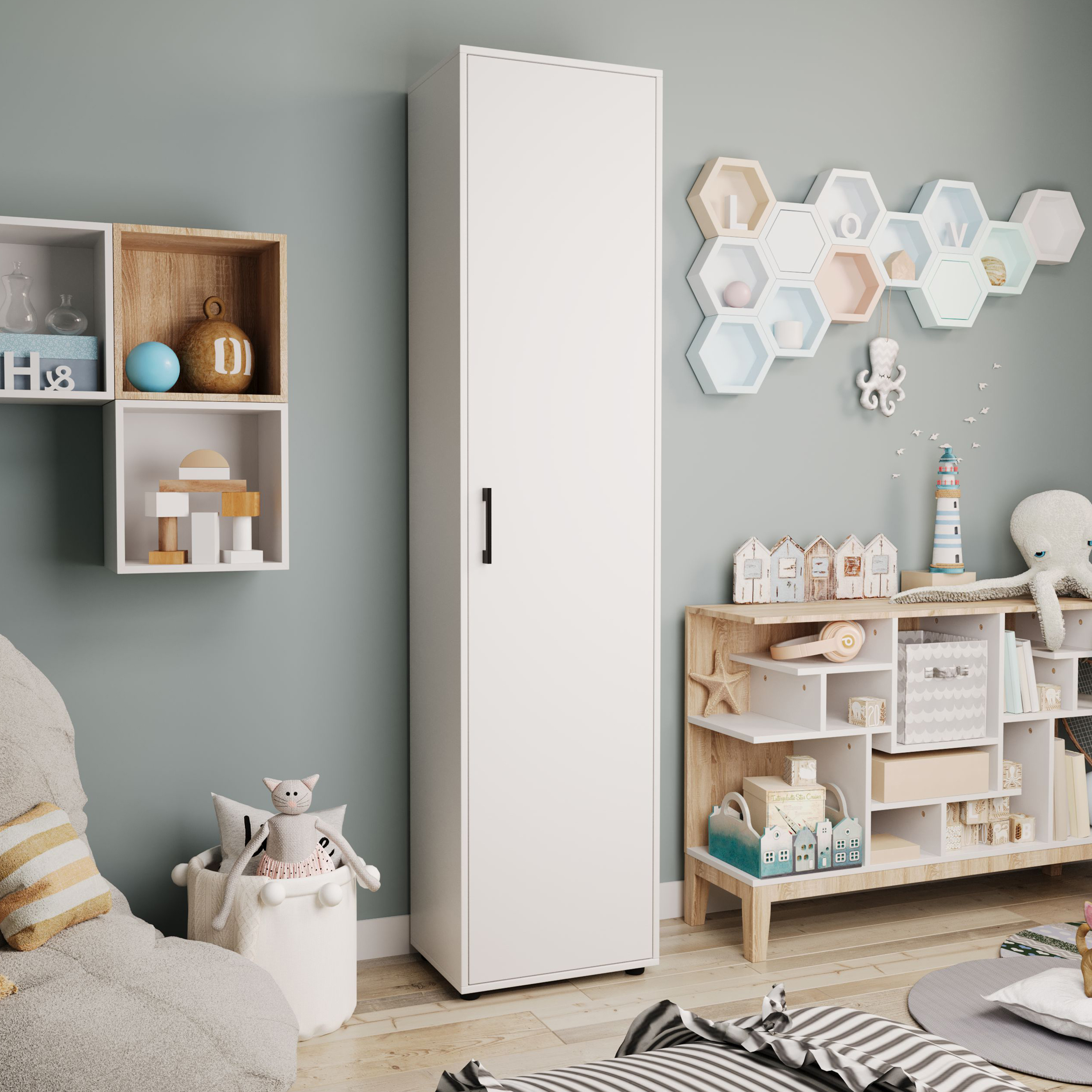 Изображение товара Шкаф Трия 48x204.1x36 см ЛДСП цвет белый