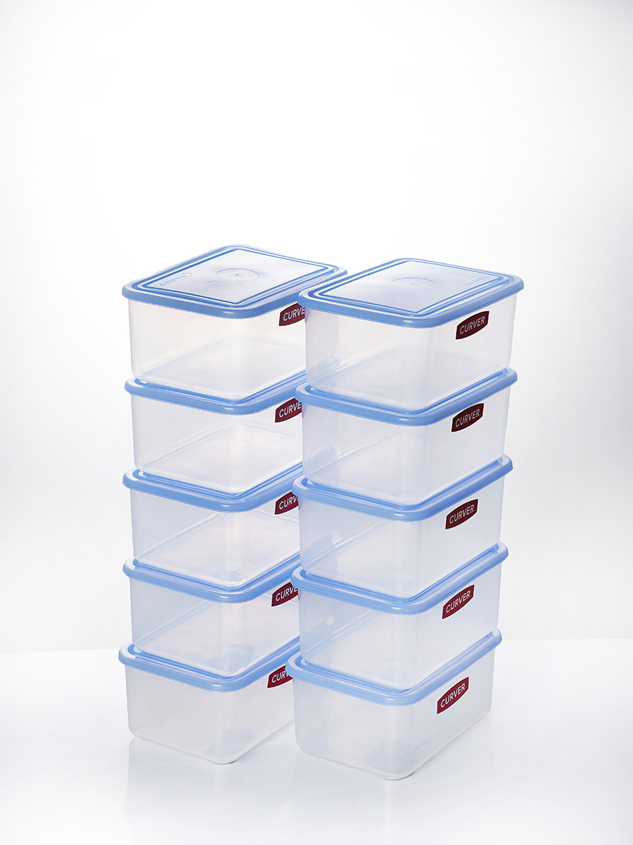 Изображение товара Набор контейнеров пищевых для хранения продуктов в холодильнике. для еды и готовых блюд Curver 3871 0.8 литра 10 шт.