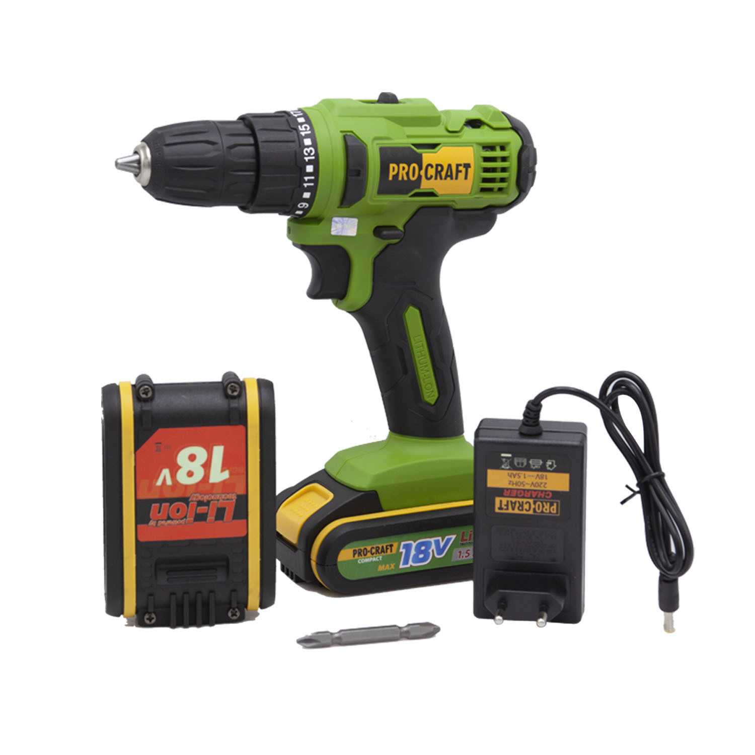 Изображение товара Аккумуляторная дрель-шуруповерт PROCRAFT PA18C 20 В литий-ионный