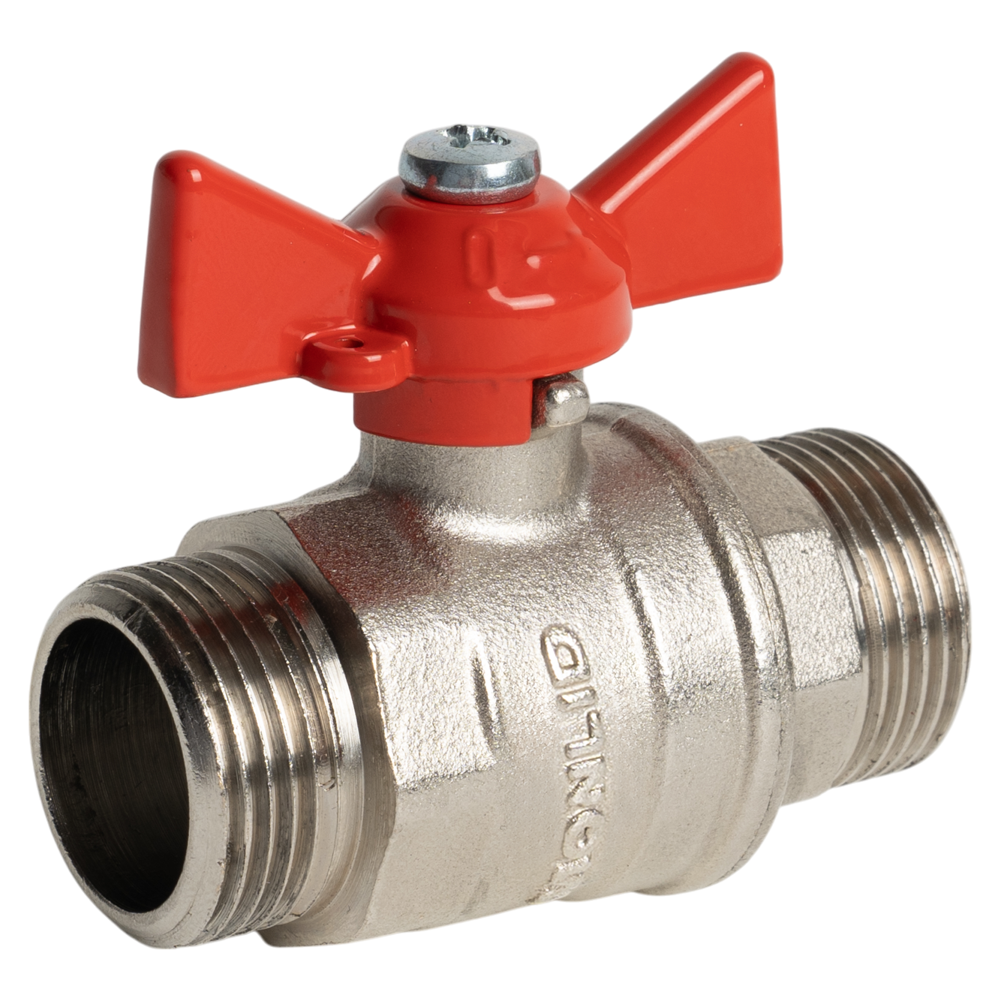 Кран шаровой прямой MONLID DN18 PN40 3/4" НР латунь ручка бабочка