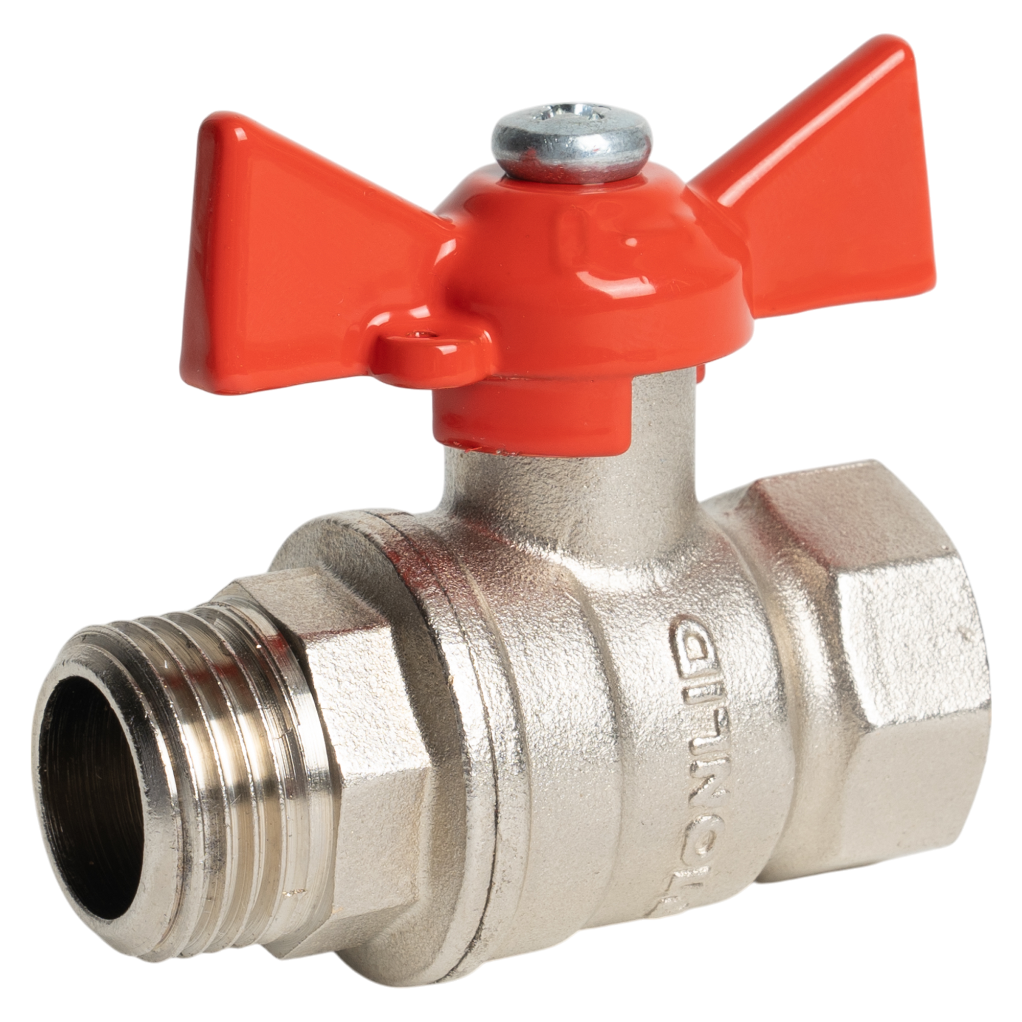 Изображение товара Кран шаровой прямой MONLID DN13 PN40 1/2" НР/ВР латунь ручка бабочка