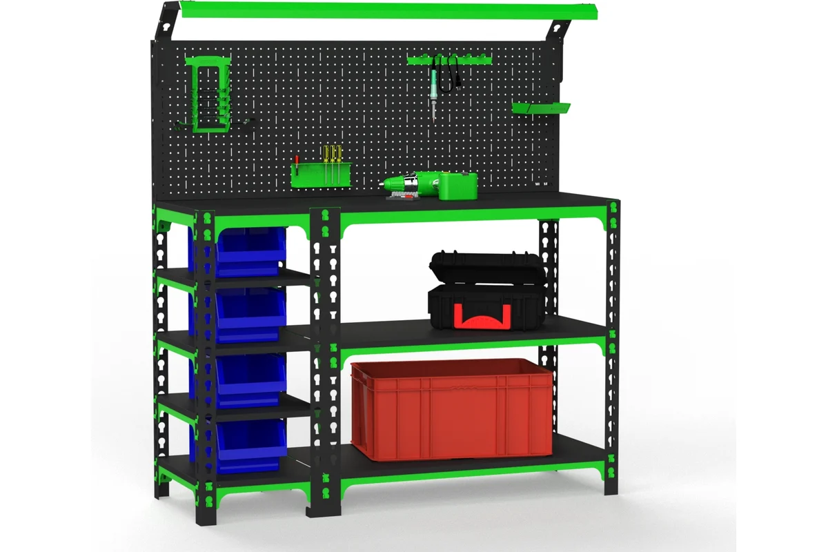 Изображение товара Стол-верстак Metalex 111211 950х1300 мм с освещением для мастерских