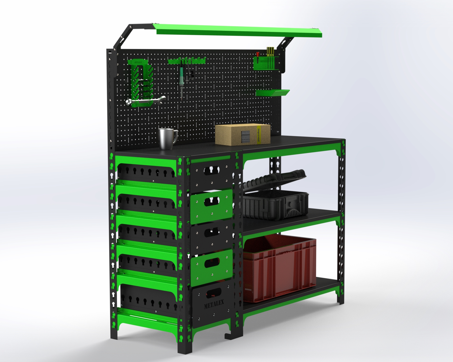 Изображение товара Стол-верстак Metalex 111254 950x1200x400 мм, максимальная нагрузка 260 кг