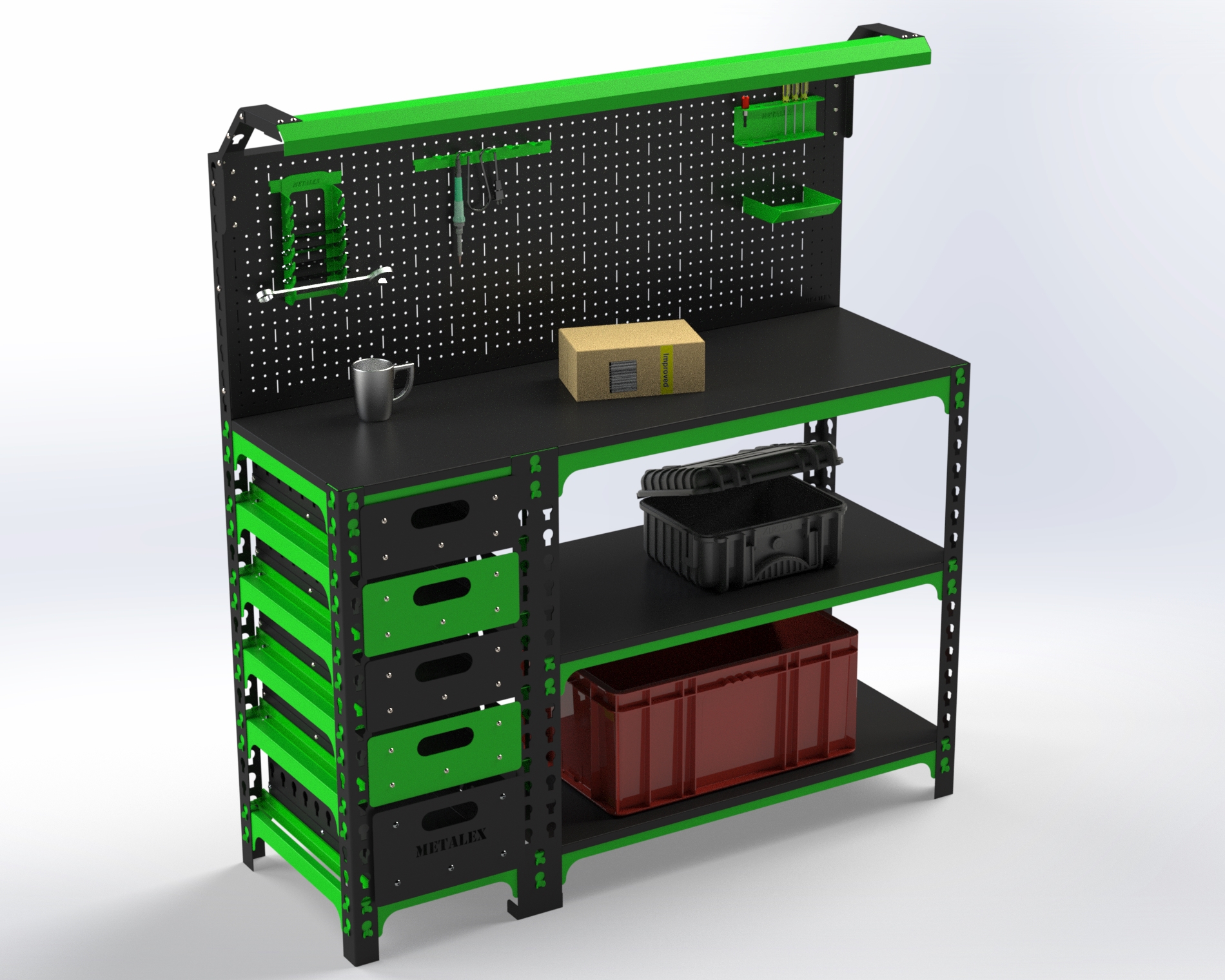Изображение товара Стол-верстак Metalex 111258 950x1200x500 мм, максимальная нагрузка 260 кг