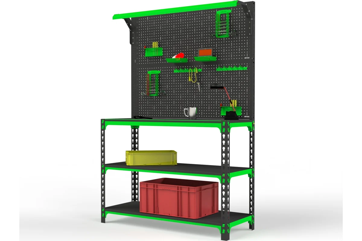 Изображение товара Стол-верстак Metalex 111280 950x1300 мм, нагрузка 260 кг с освещением