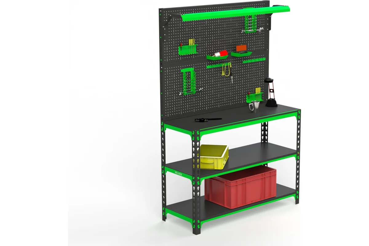Изображение товара Стол-верстак Metalex 111289 950x1300x500 мм, максимальная нагрузка 260 кг