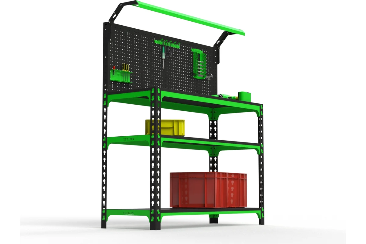 Изображение товара Стол-верстак Metalex 111305 с освещением 950х1100х400 мм