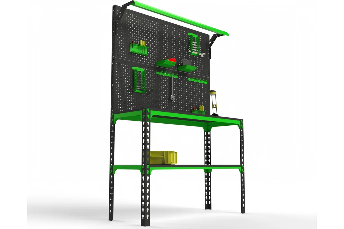 Изображение товара Стол-верстак Metalex 111347 светодиодное освещение и перфопанель