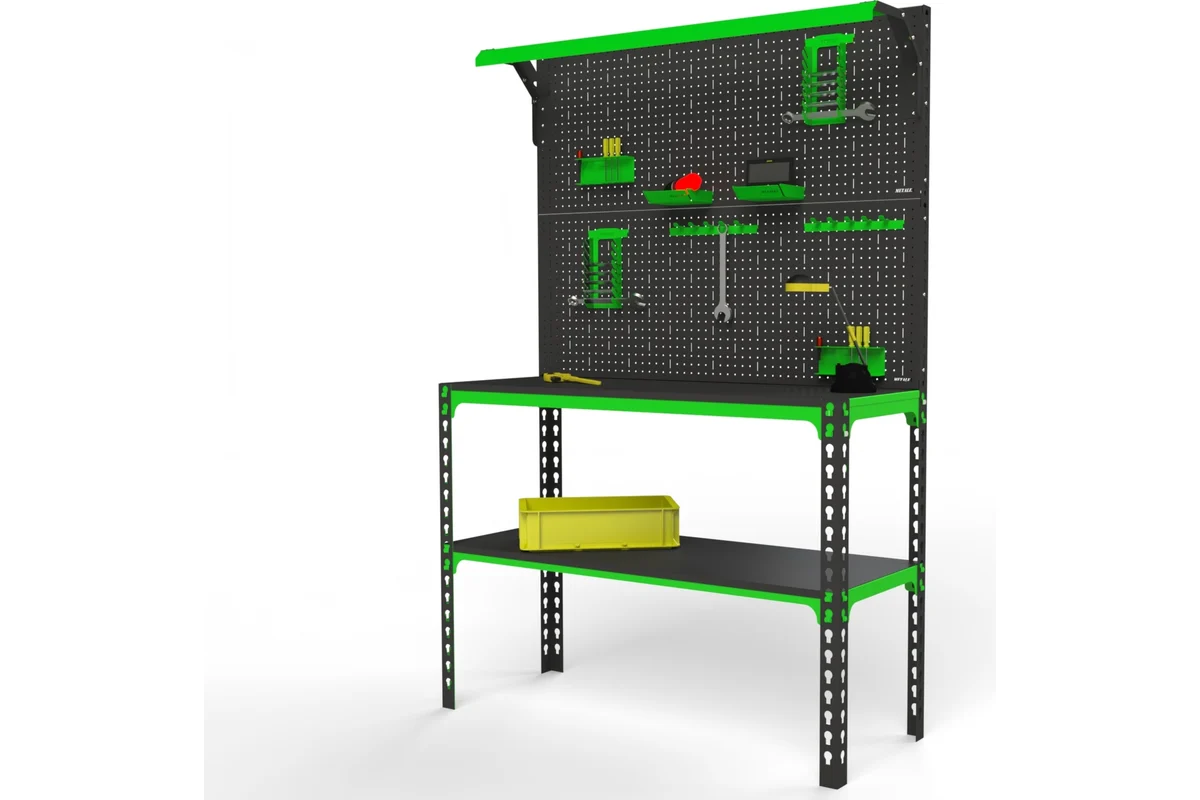 Изображение товара Стол-верстак Metalex 111348 950х1800х500 мм, светодиодное освещение, сталь