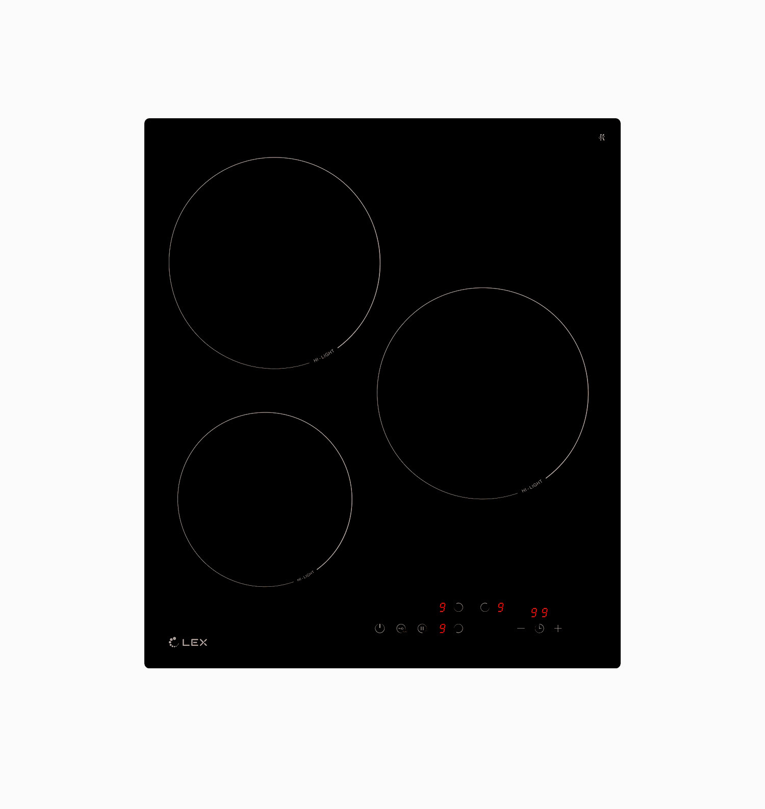 Изображение товара Электрическая варочная панель Lex EVH 4030 BL 45 см 3 конфорки цвет черный