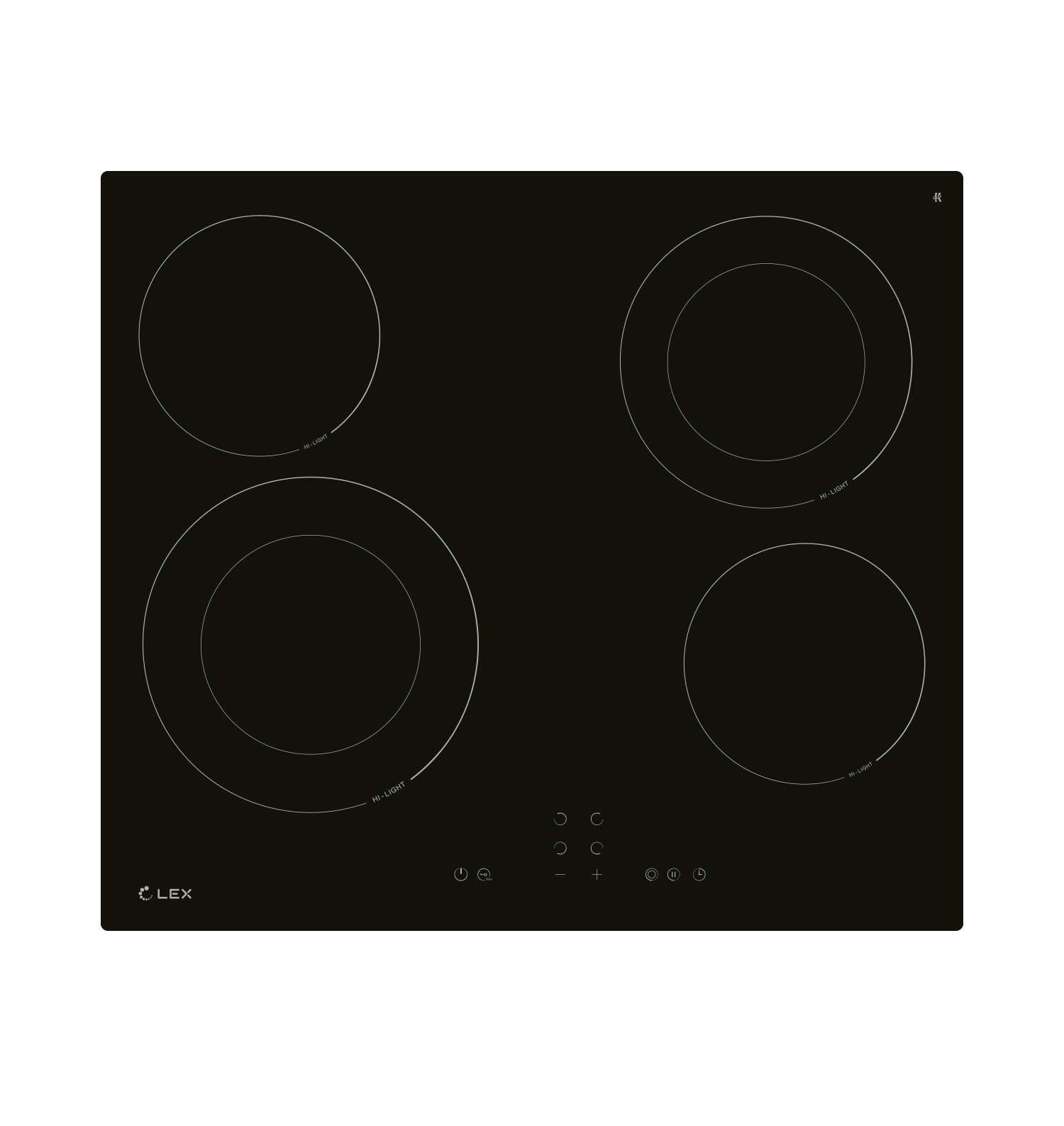 Изображение товара Электрическая варочная панель Lex EVH 642A BL 4 конфорки стеклокерамическая черная