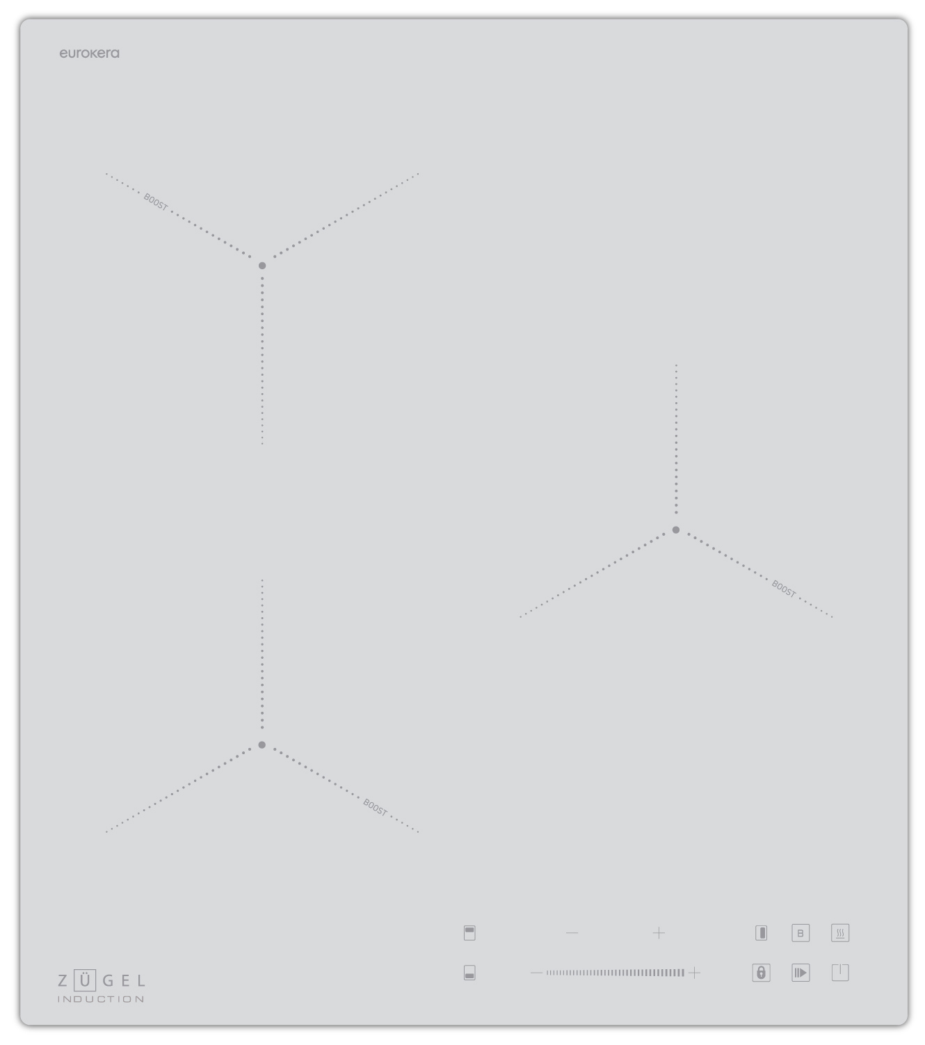 Изображение товара Электрическая варочная панель Zugel ZIH453W 45 см 3 конфорки белая индукционная