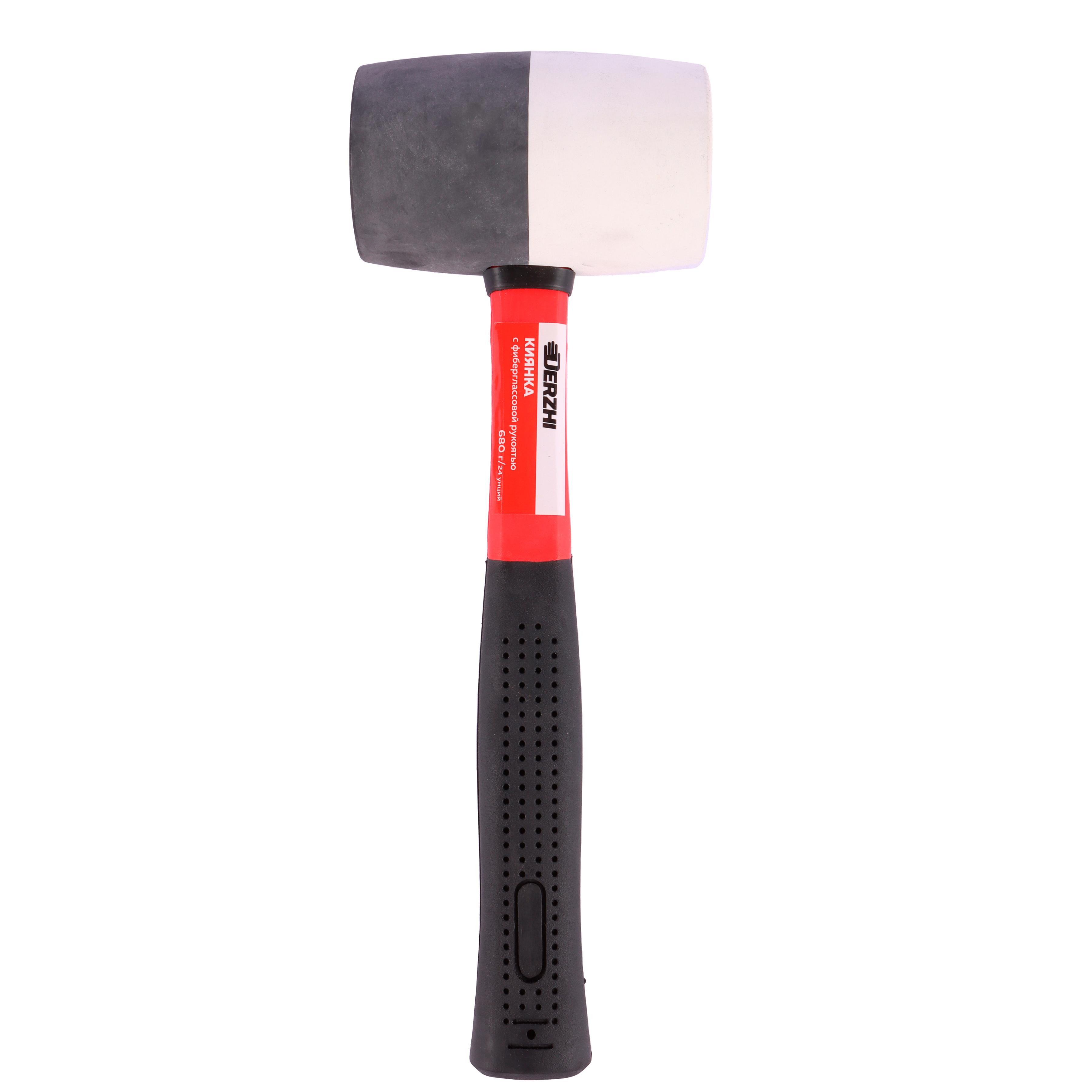 Изображение товара Киянка резиновая черно-белая Derzhi 8804-684 680 г для отделочных работ