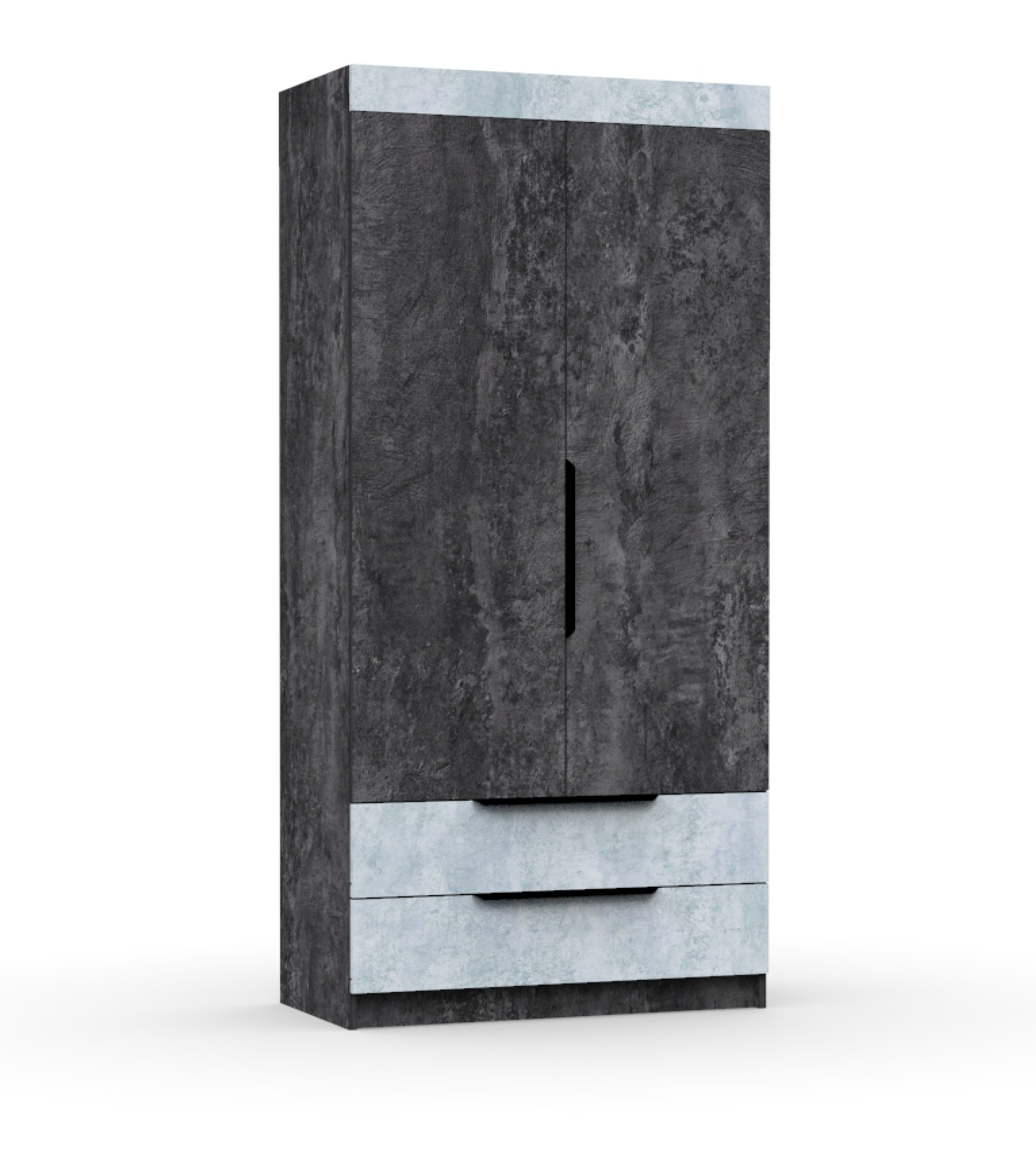 Изображение товара Шкаф распашной Эверест 90x210x46 см ЛДСП цвет цемент тёмный/цемент светлый