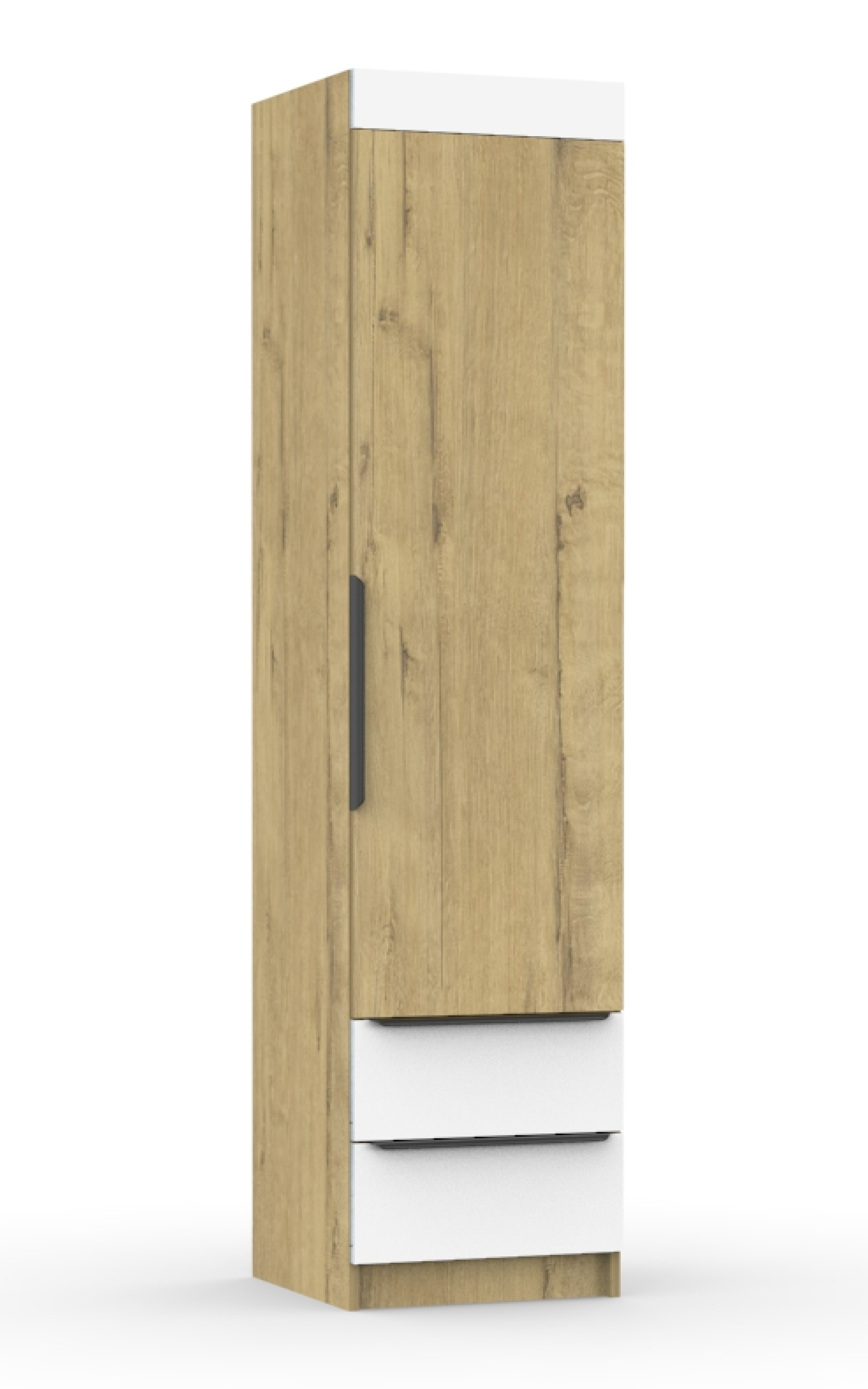 Изображение товара Шкаф распашной Эверест Стайл 45x210x46 см из ЛДСП белый коричневый серийный мебельный дизайн