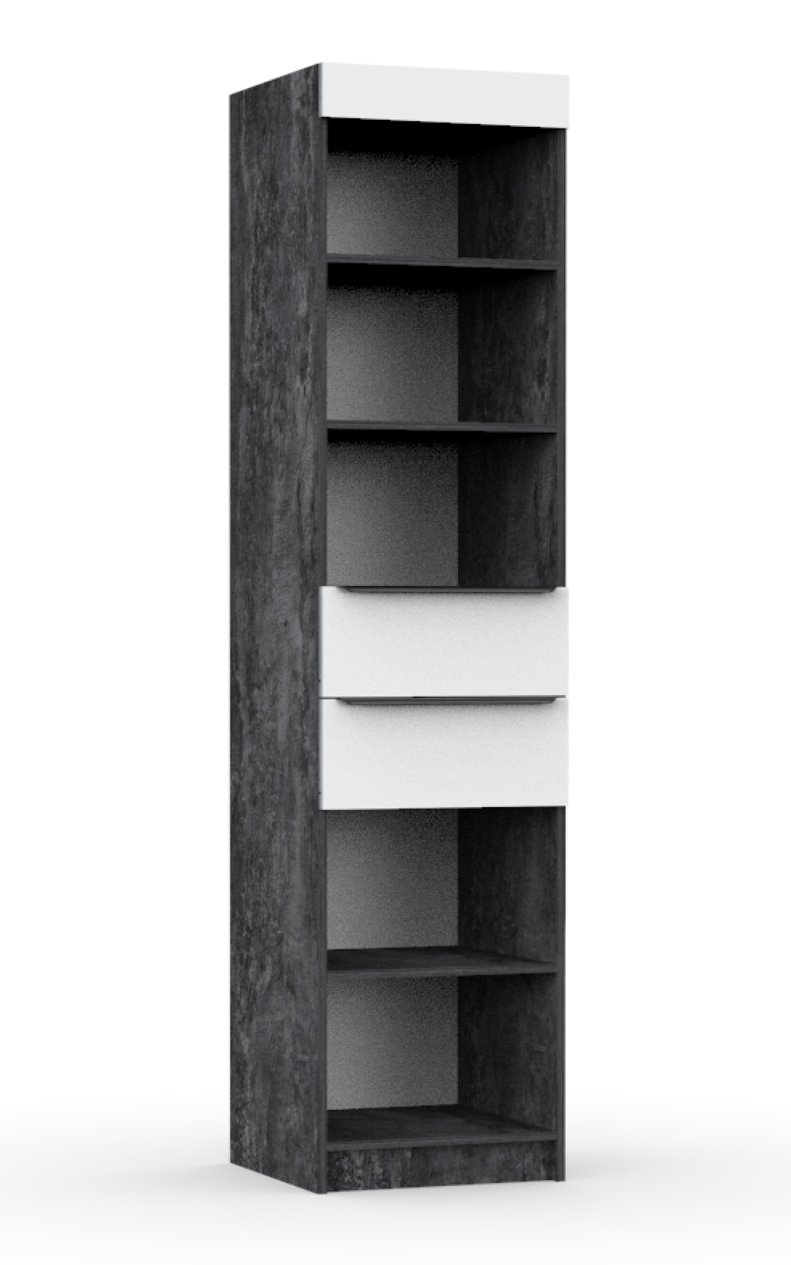 Изображение товара Шкаф распашной Эверест Стайл 45x210x46 см белый цемент тёмный