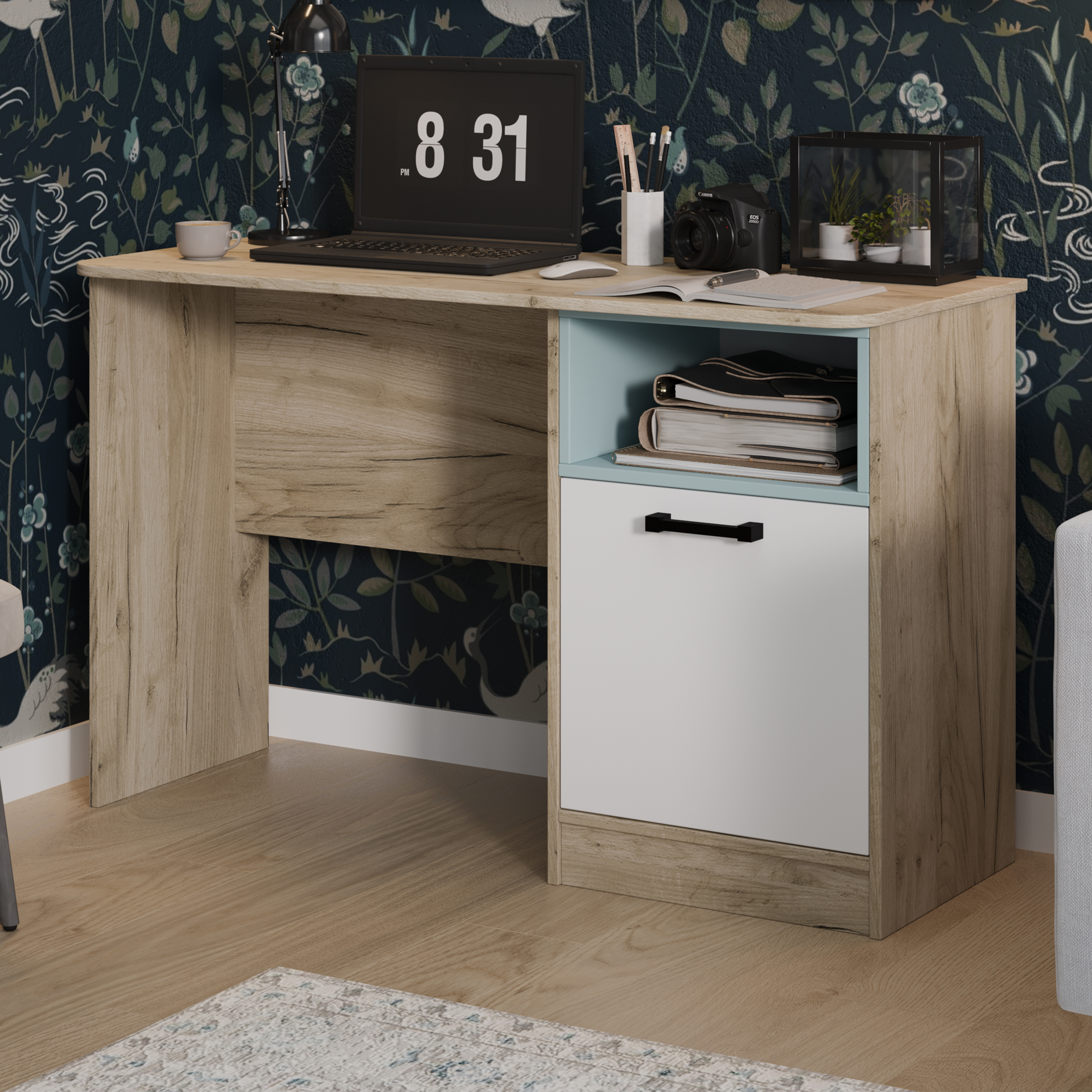 Изображение товара Компьютерный стол Трия 220526 120x75x57 см ЛДСП цвет дуб крафт серый